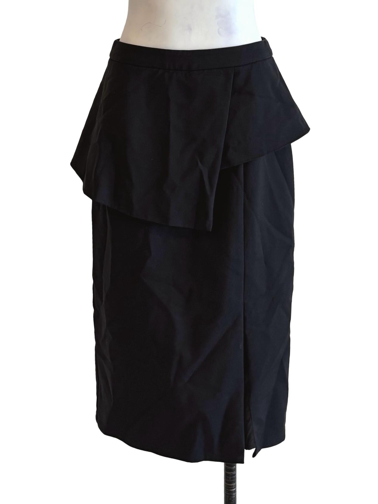 Slate Black Peplum Knee Length Skirt LB