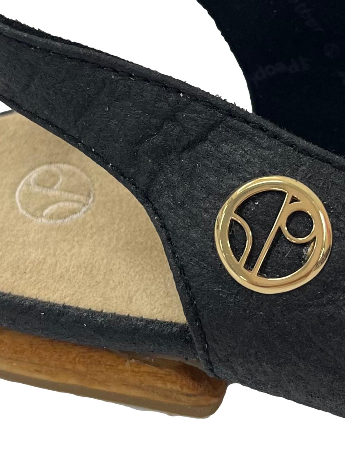 Charcoal Black Cannes Slingback Flat