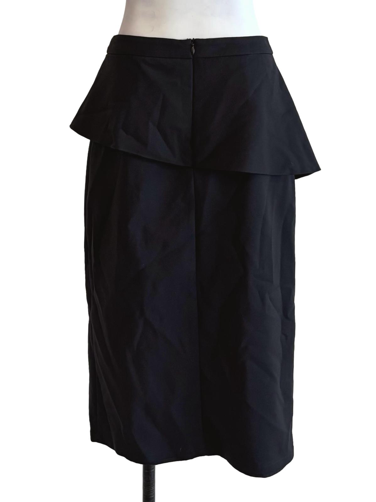 Slate Black Peplum Knee Length Skirt LB