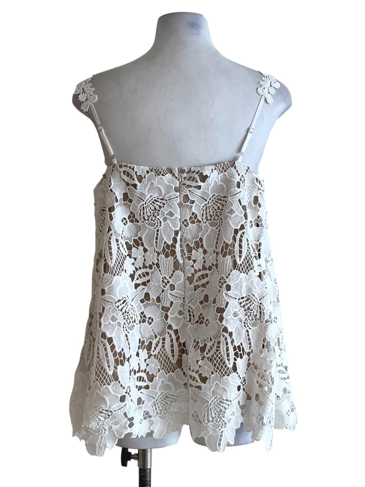 White Lace Sleeveless Top