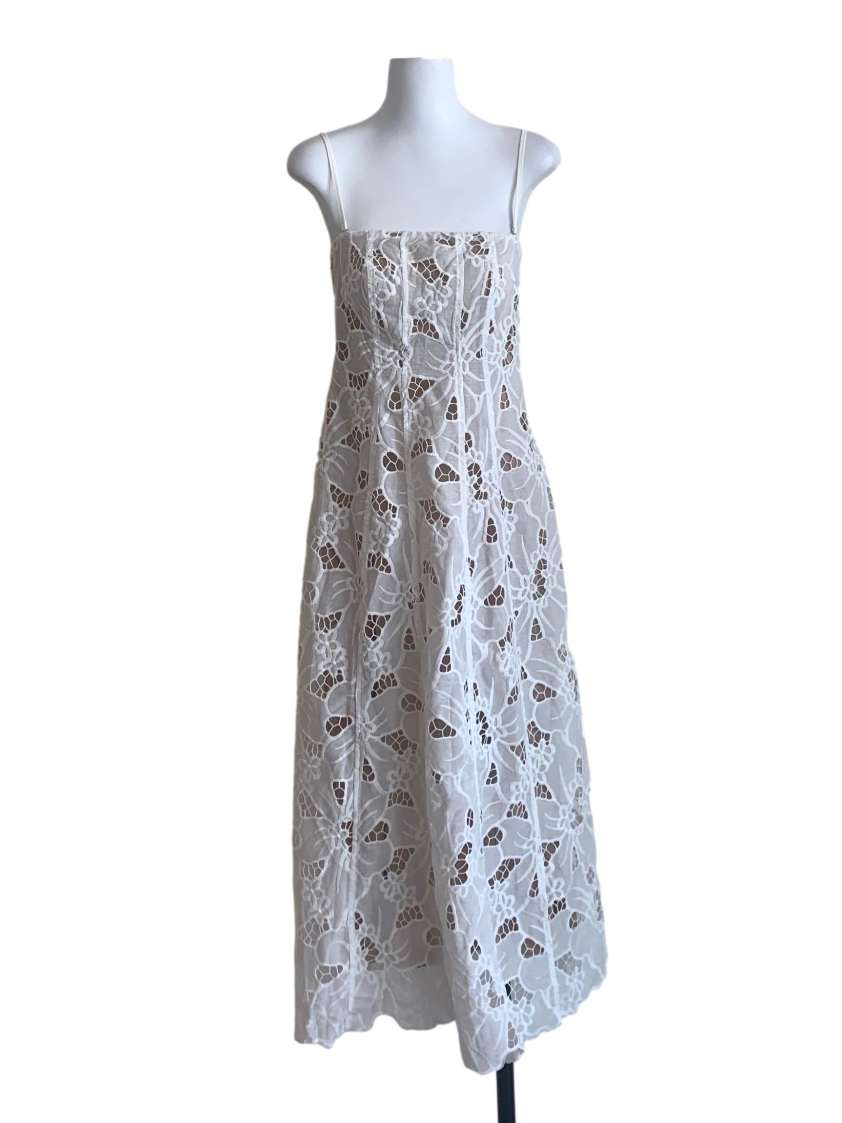 Powder White Flower Pattern Dress