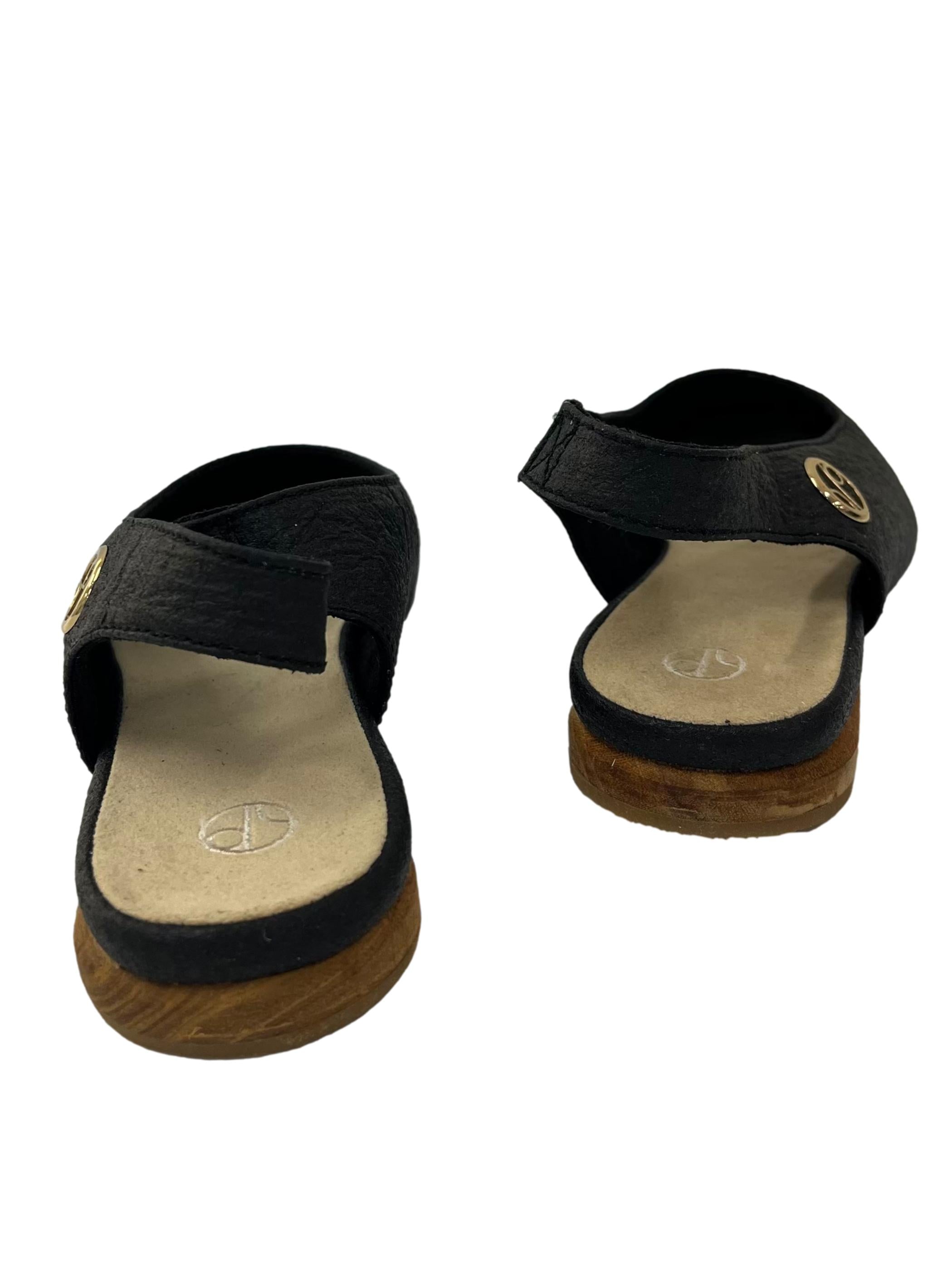 Charcoal Black Cannes Slingback Flat