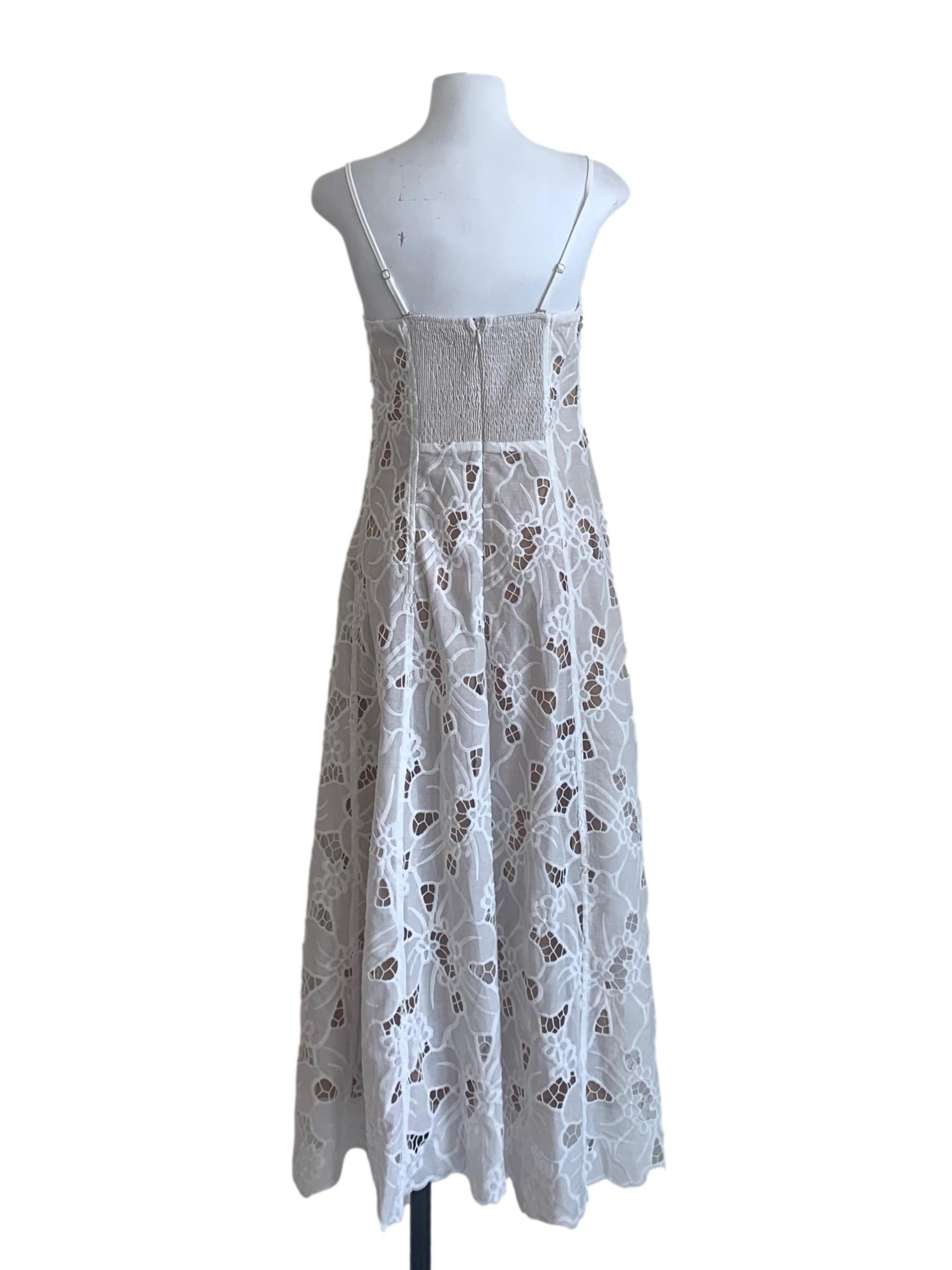 Powder White Flower Pattern Dress