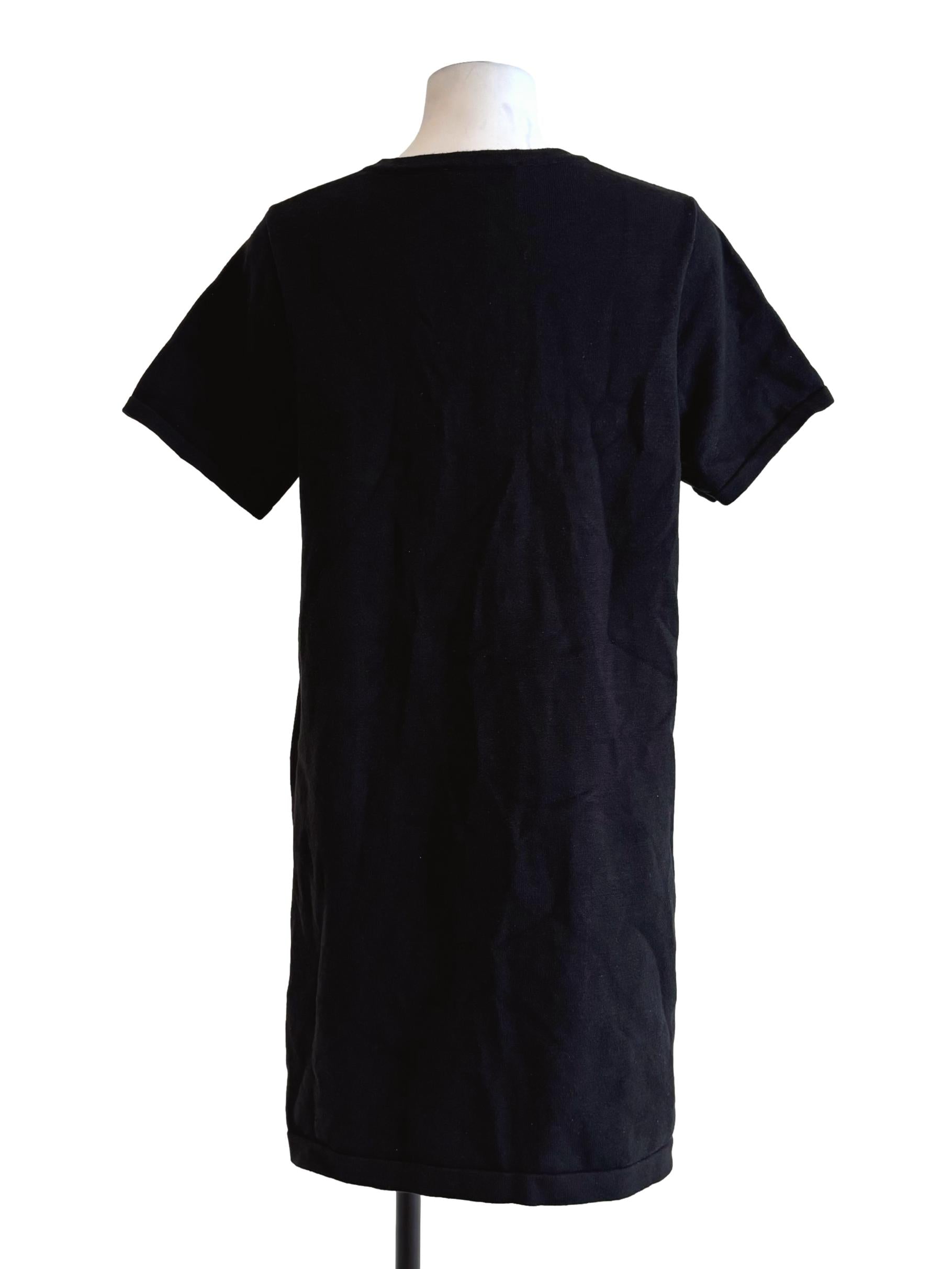 Eerie Black Short Sleeve Knit Dress