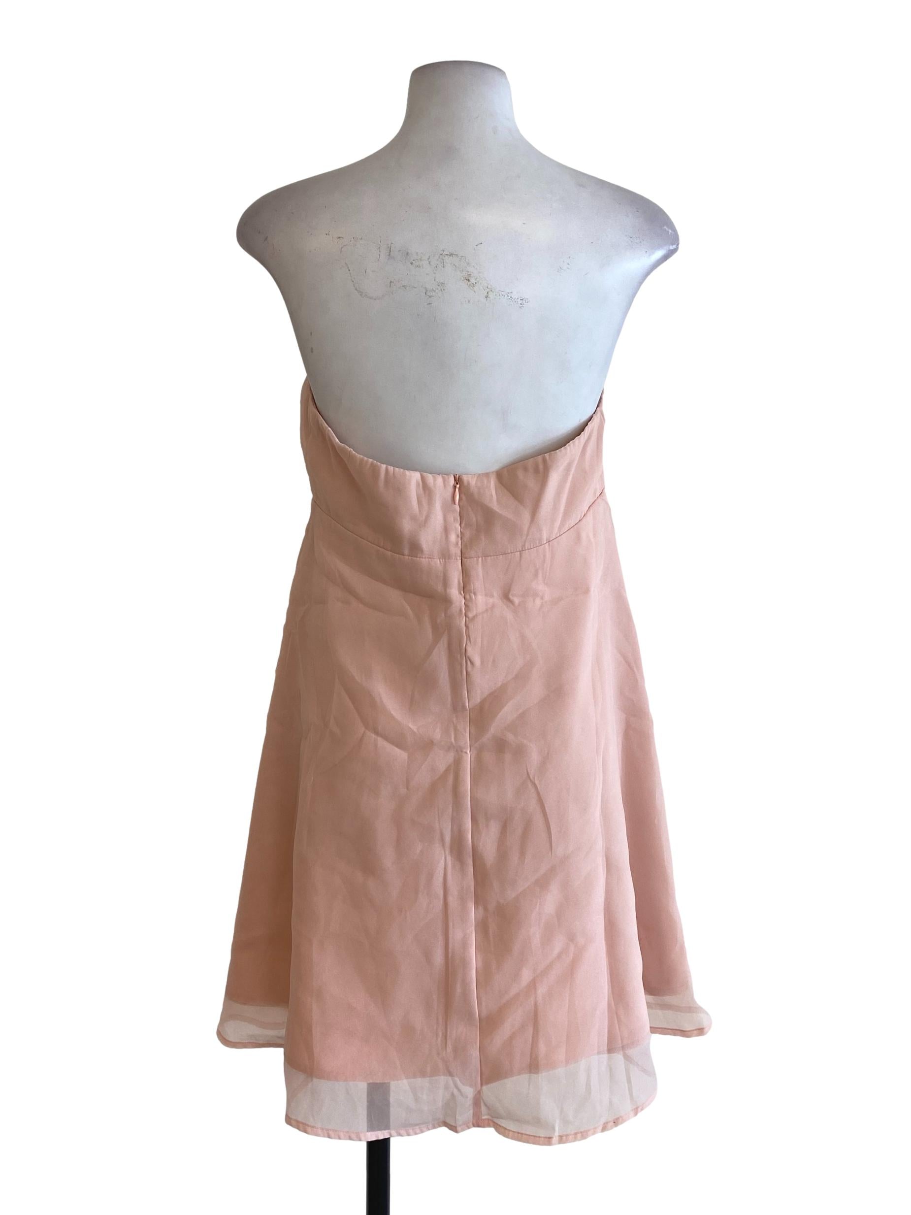 Salmon Pink Strapless Dress