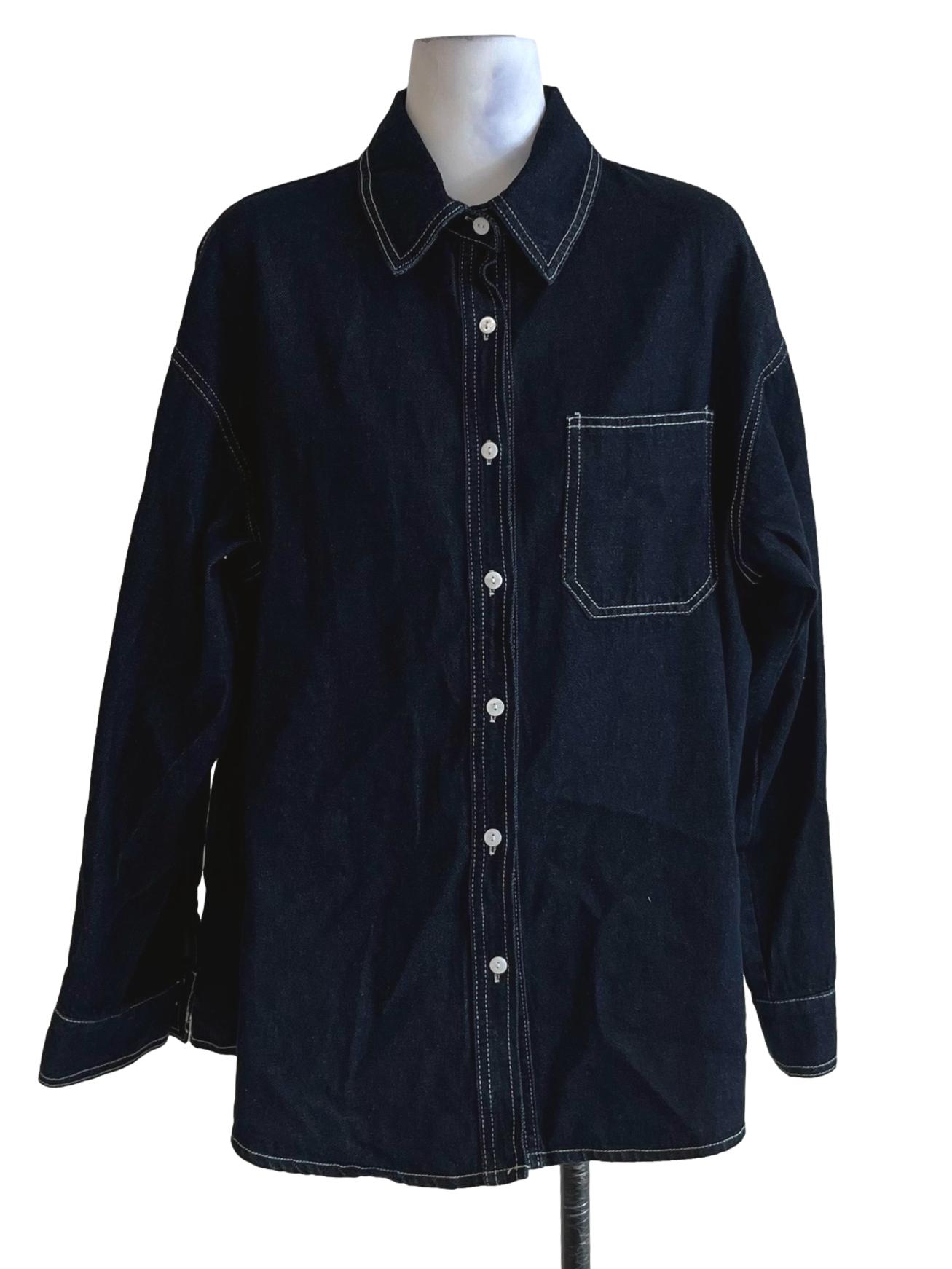 Blue Denim Button Down Blouse