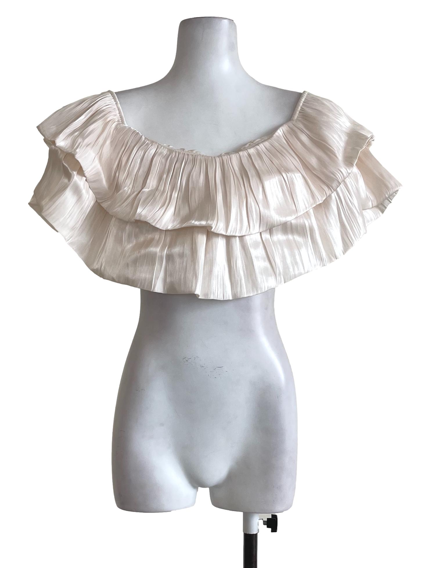 Creamy Shimmering Crop Top