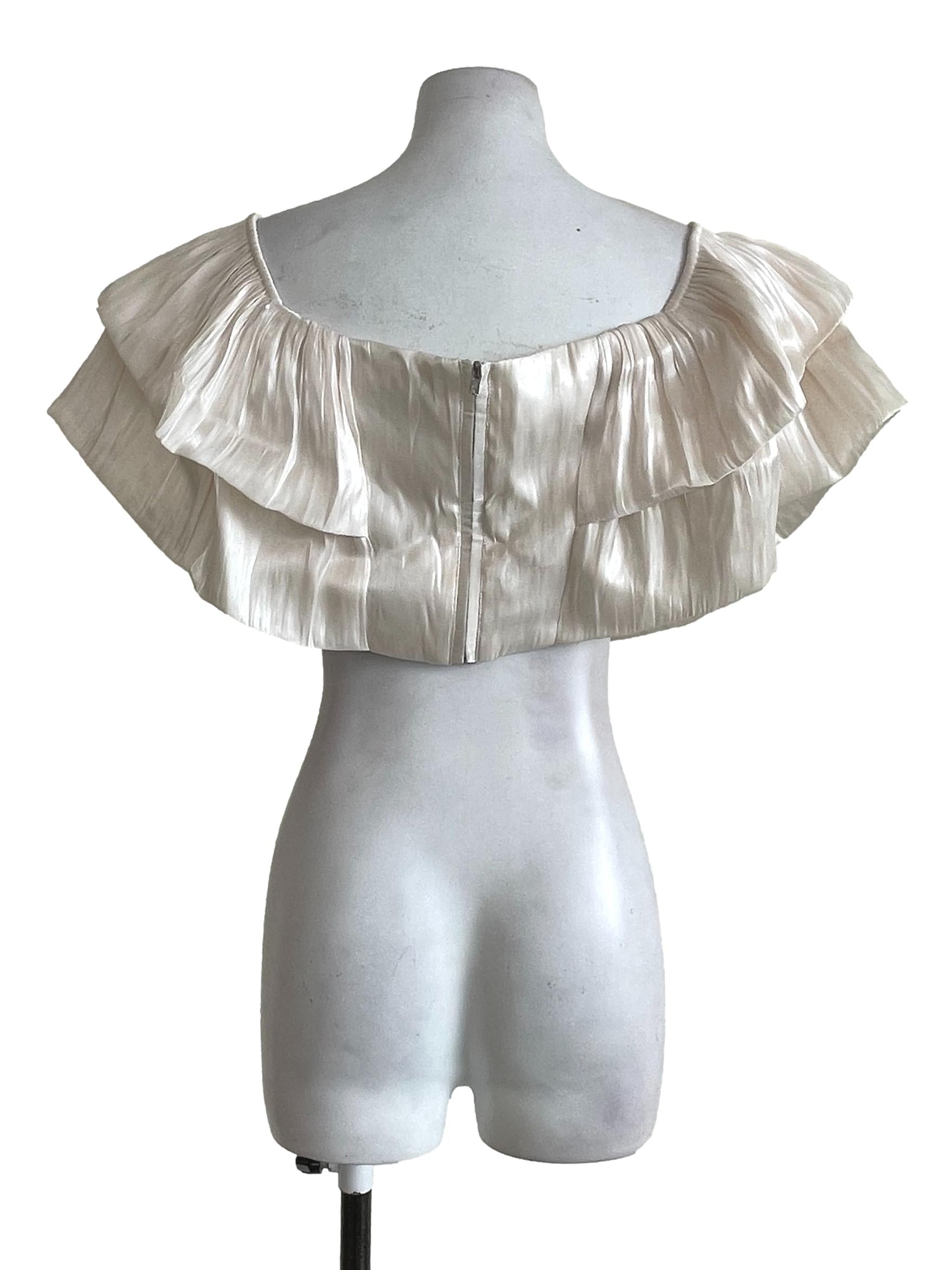 Creamy Shimmering Crop Top