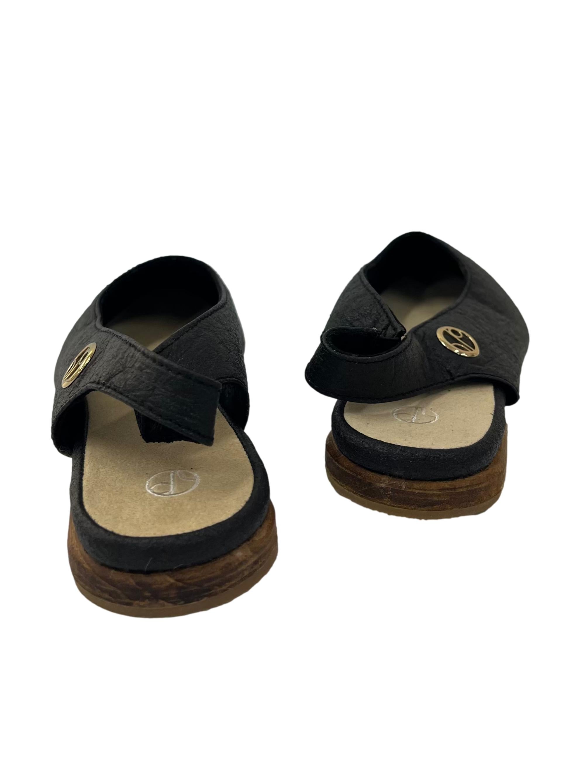 Charcoal Black Cannes Slingback Flat