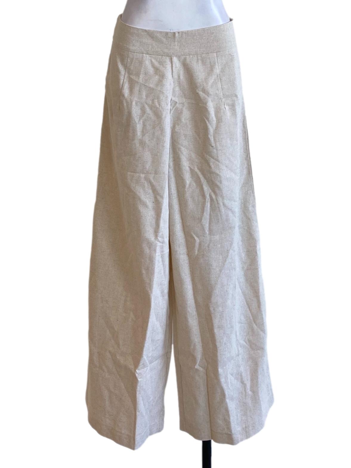 Light Beige Brown Straight Hem Loose Baggy Pants