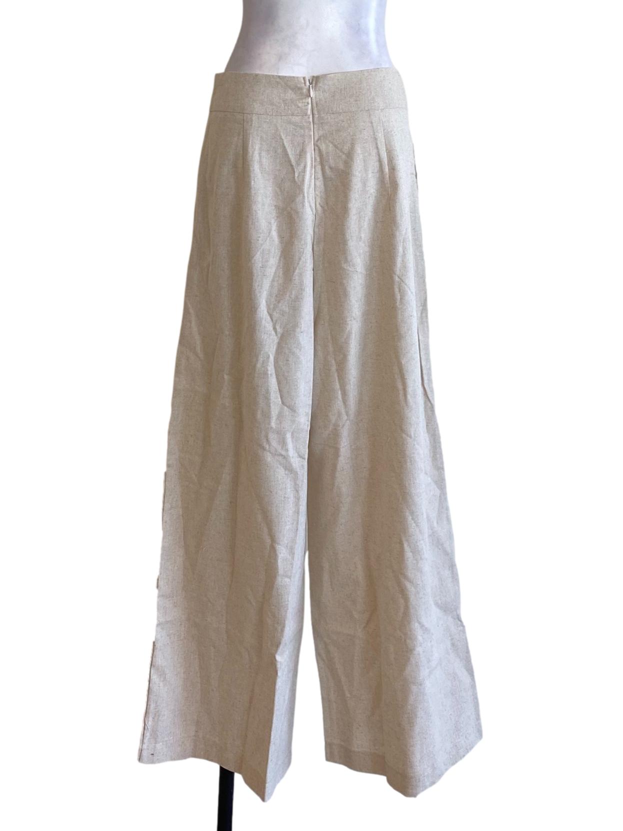 Light Beige Brown Straight Hem Loose Baggy Pants