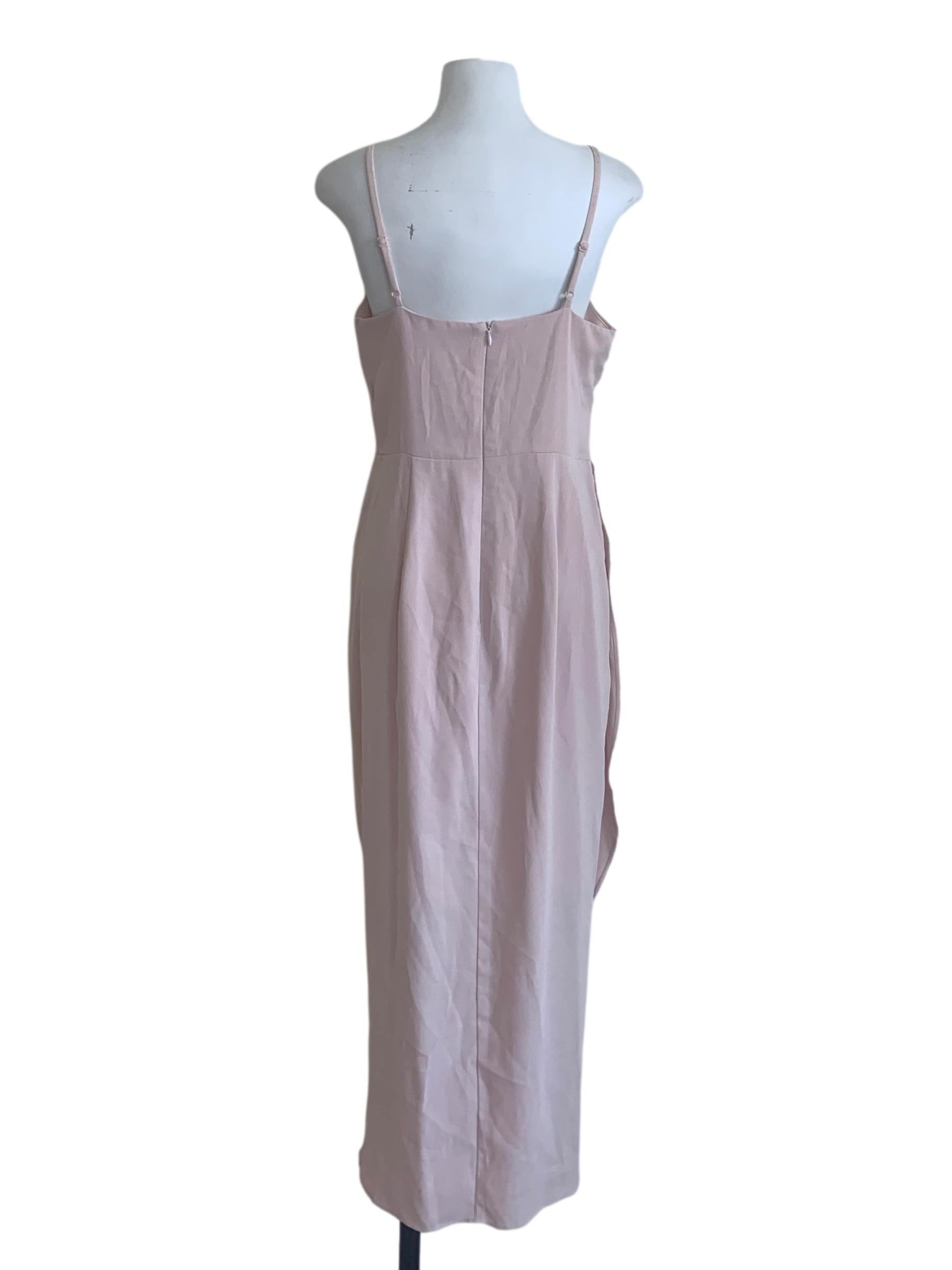 Crepe Pink Sweetheart Neck Dress
