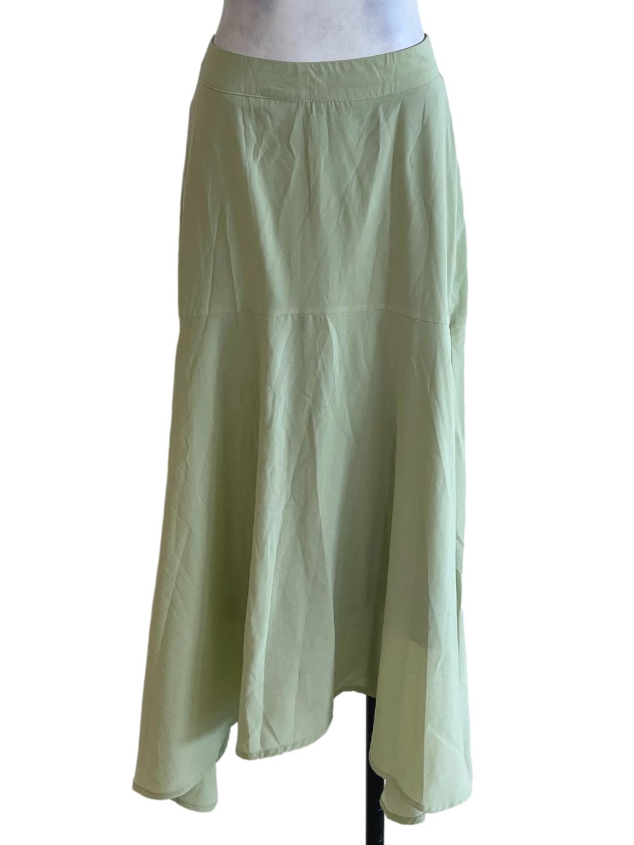 Lime Green High-Waisted A-Line Skirt