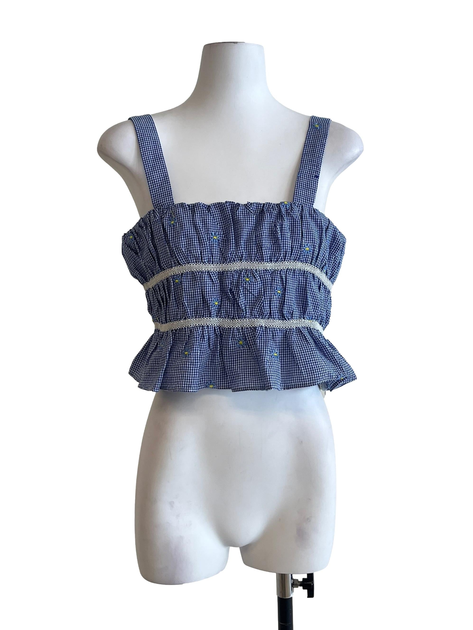 Cobalt Blue Square Neck Top