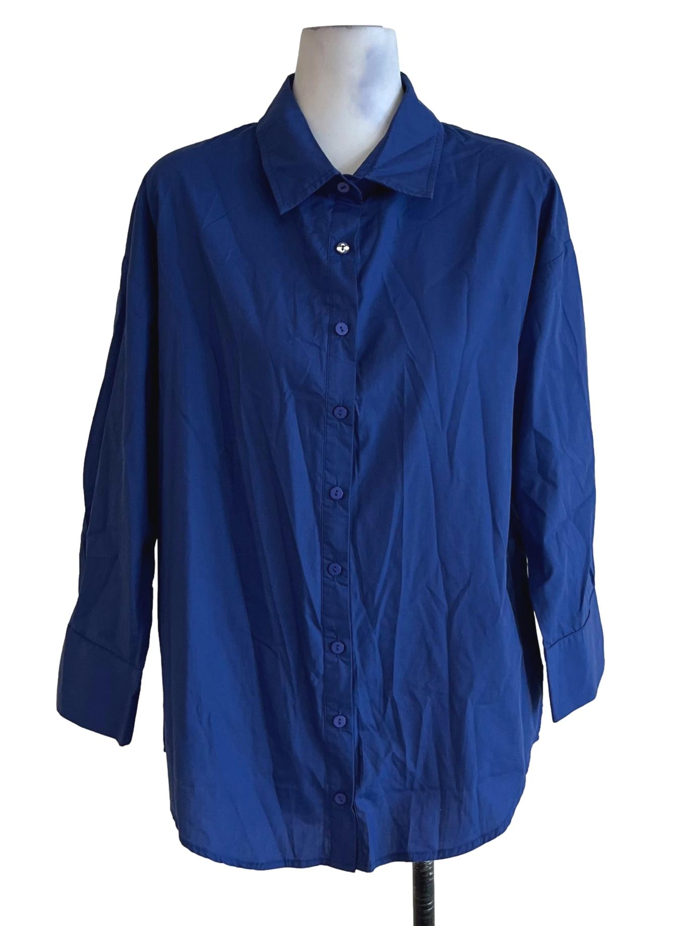 Cobalt Blue Button Down Blouse