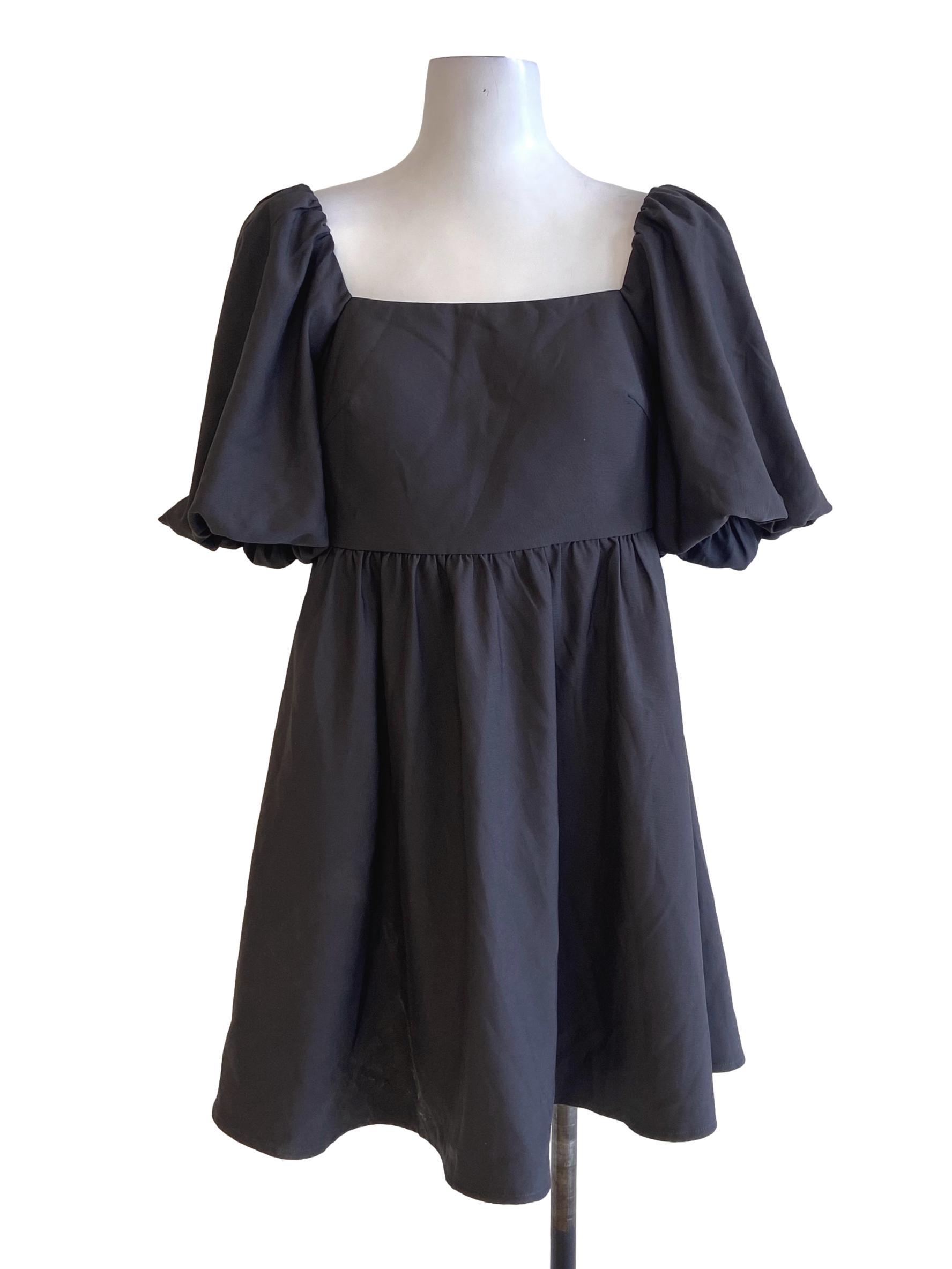 Smoke Grey Twill Juliet Sleeve Tent Dress