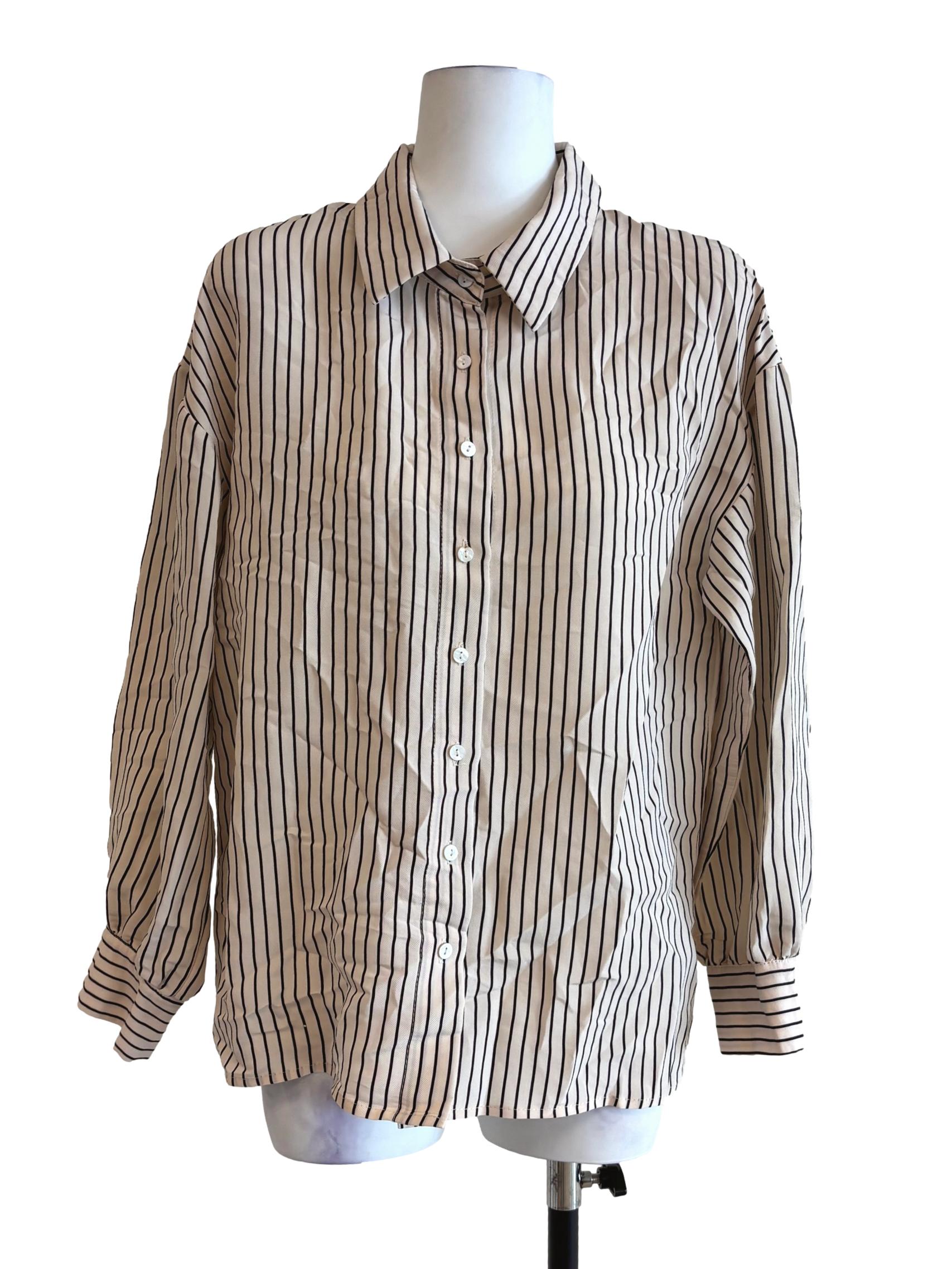Coconut Beige Striped Shirt TEM