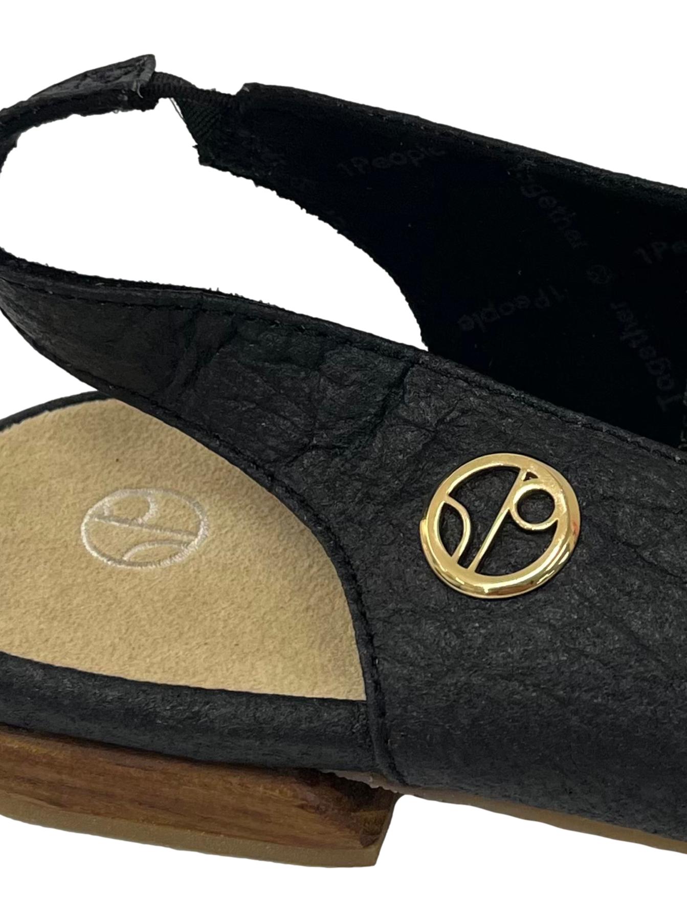 Charcoal Black Cannes Slingback Flat