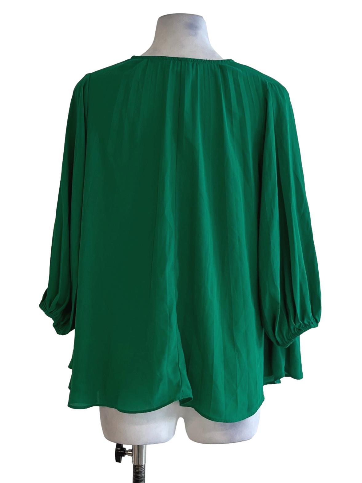Fern Green Jewel Neckline Blouse