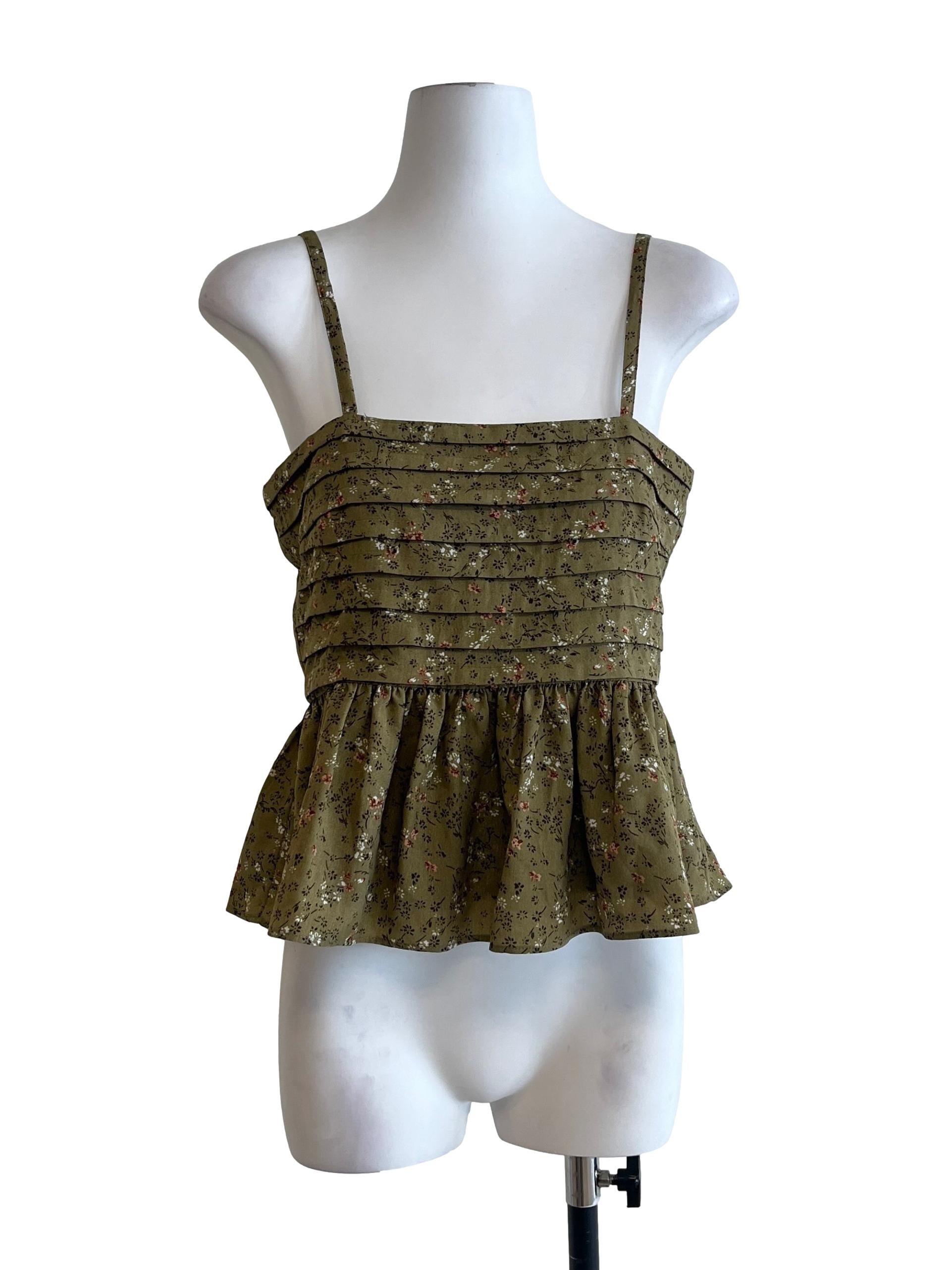 Pickle Green Spaghetti Sleeveless Top