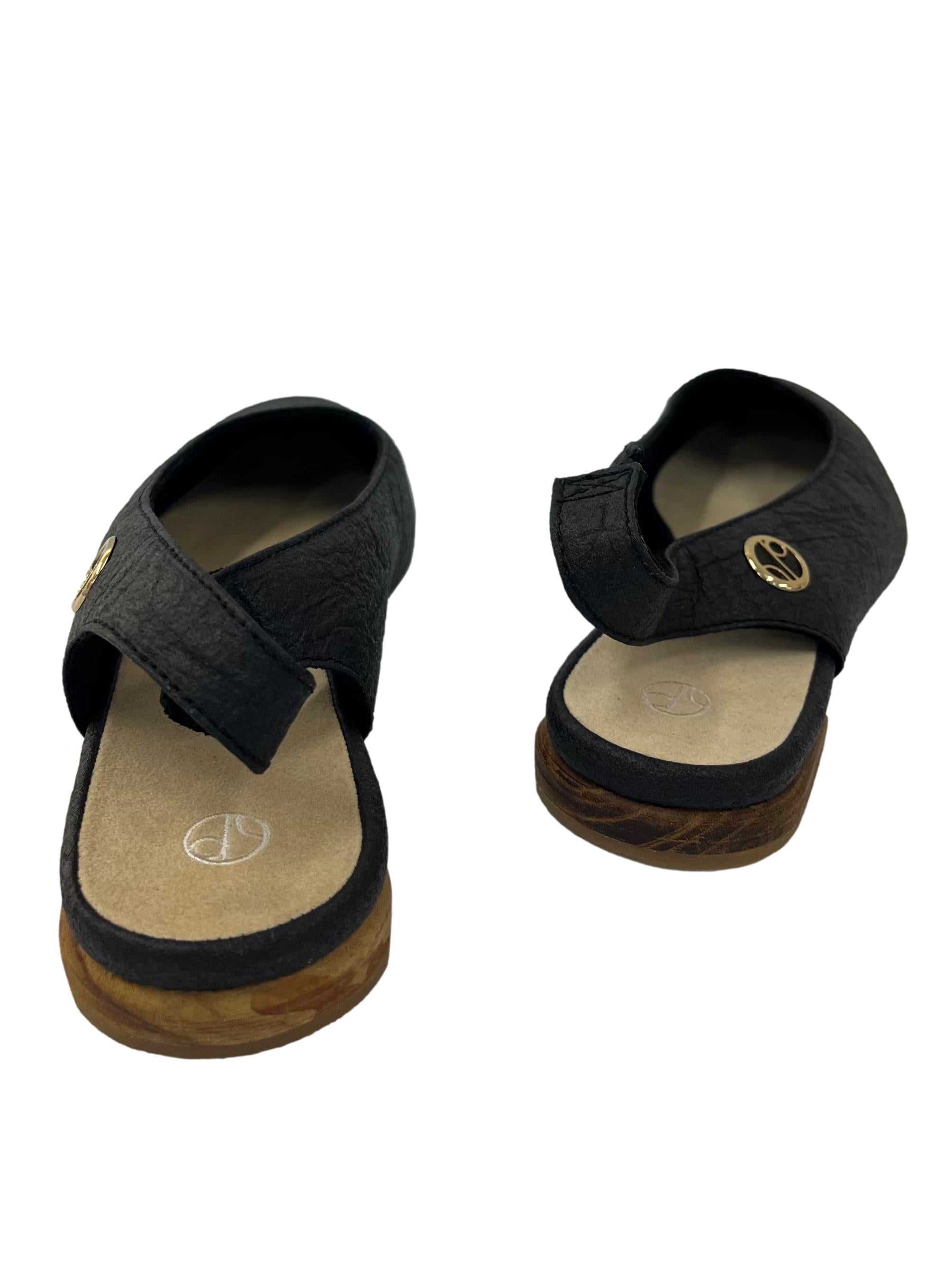 Charcoal Black Cannes Slingback Flat