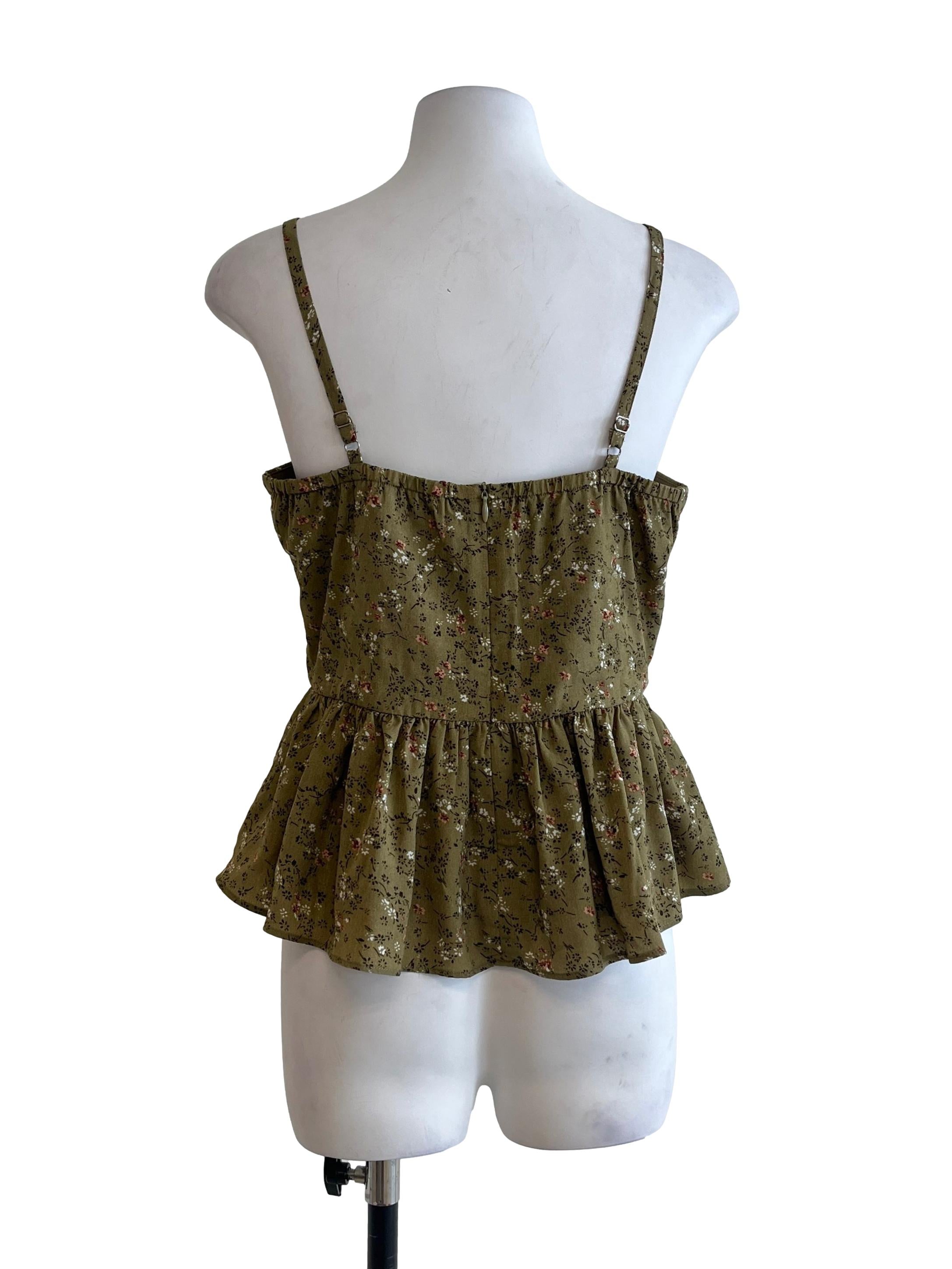 Pickle Green Spaghetti Sleeveless Top