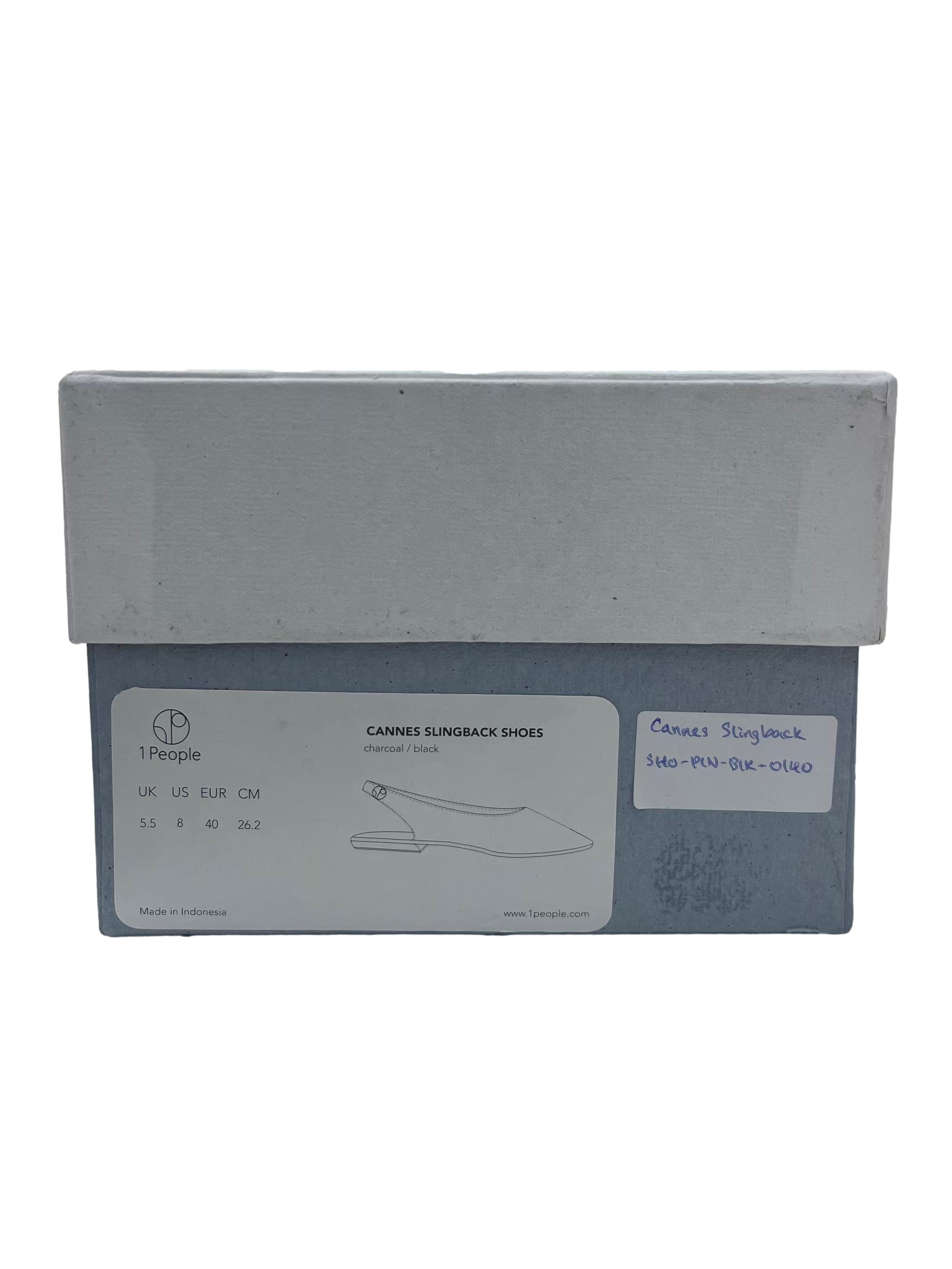 Charcoal Black Cannes Slingback Flat