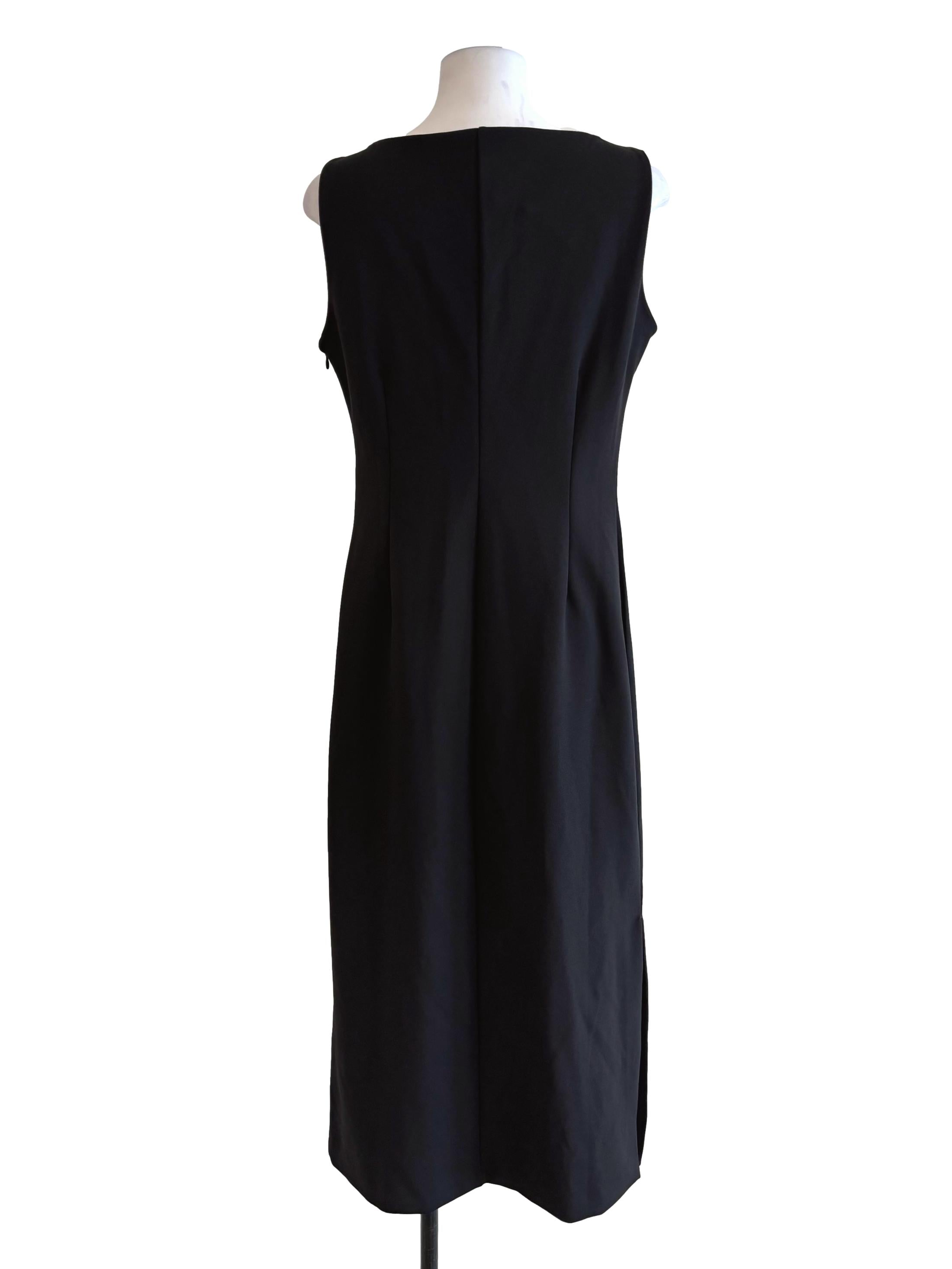 Jet Black Boat Neck Midi Dress