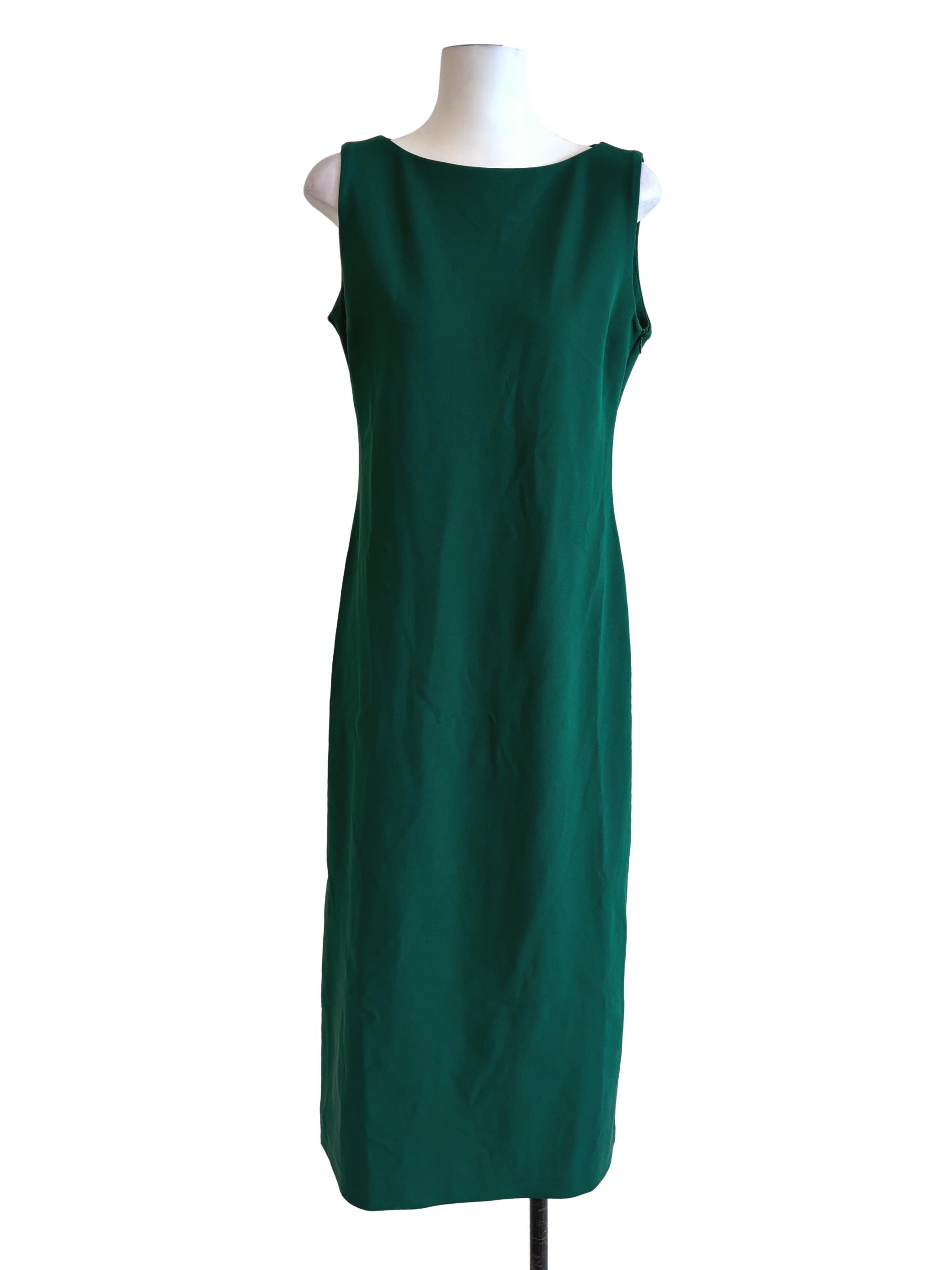 Shamrock Green Boat Neck Midi Dress