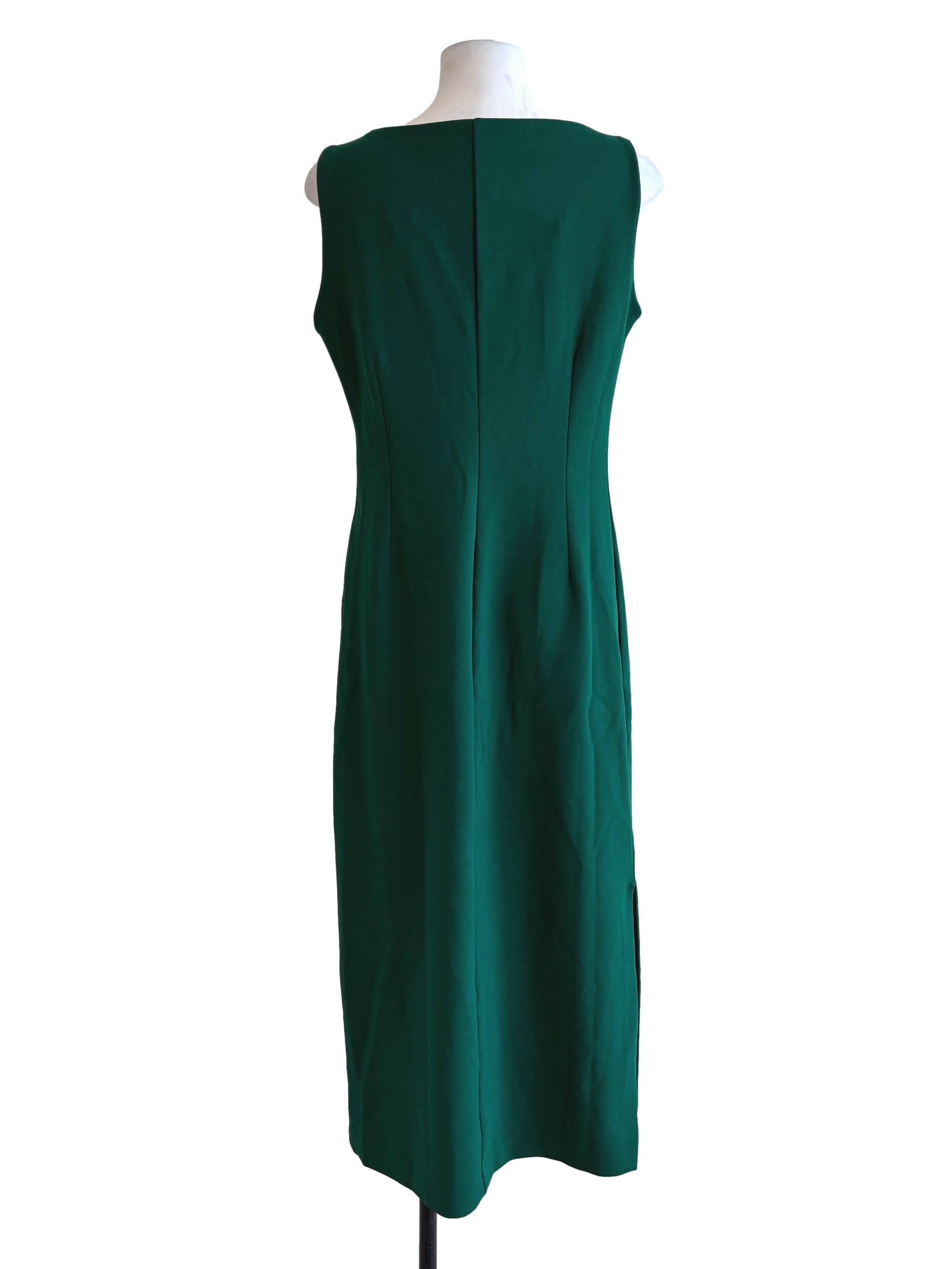 Shamrock Green Boat Neck Midi Dress