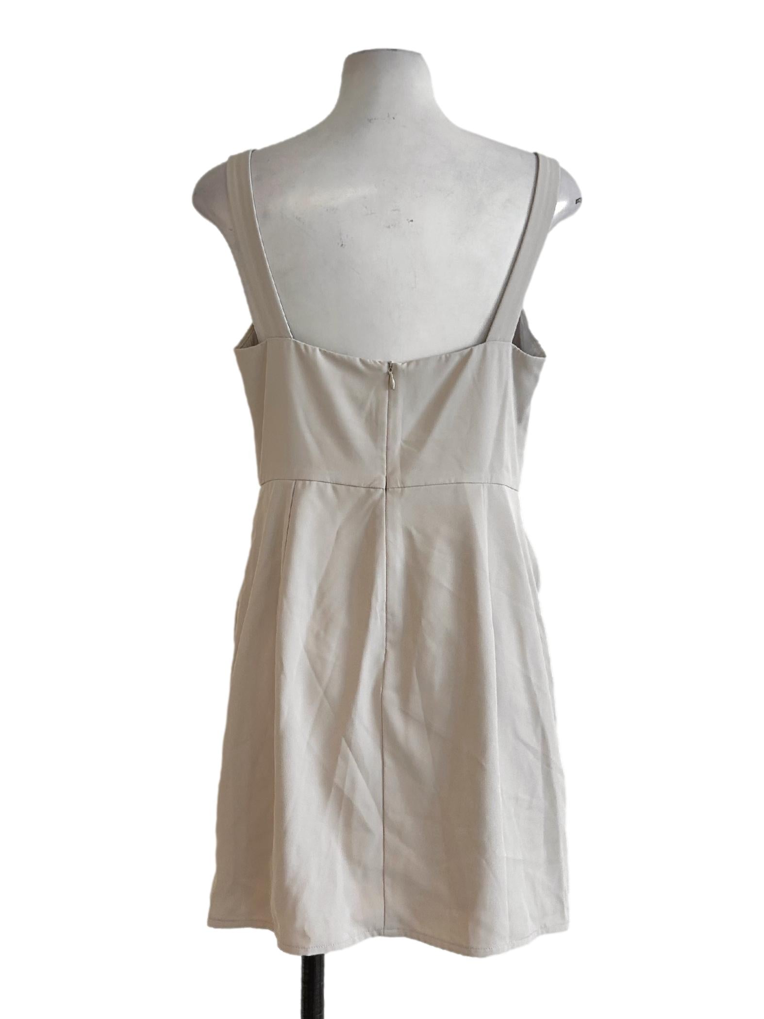 Beige Sheath Dress