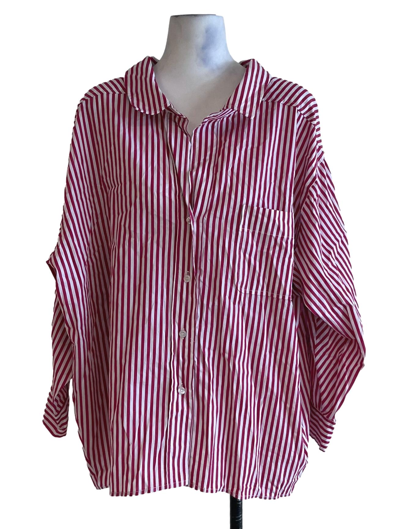 Fuchsia Pink Button Down Blouse