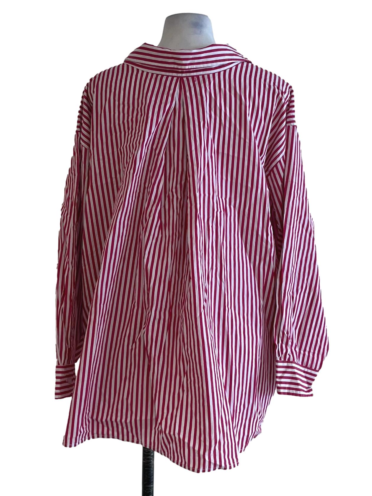 Fuchsia Pink Button Down Blouse