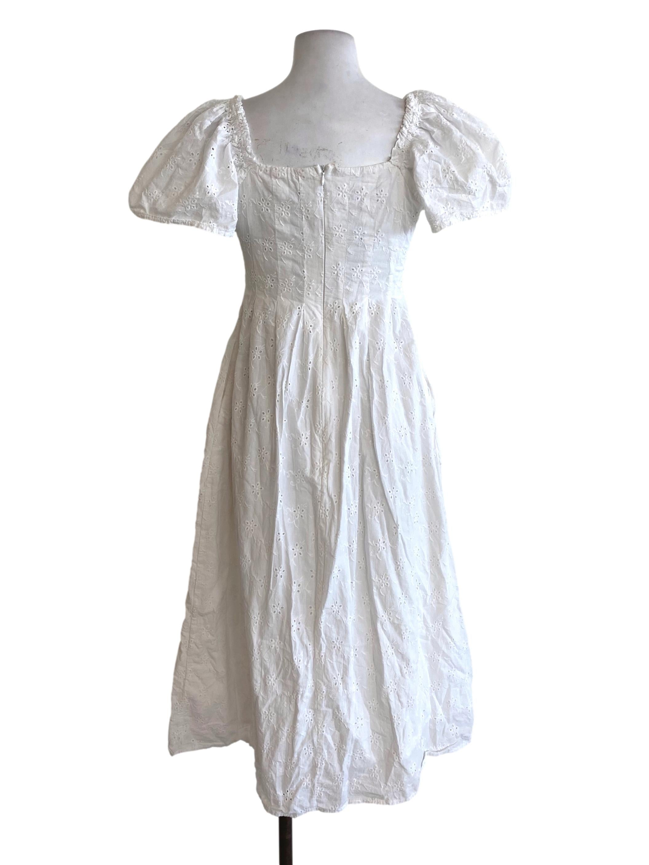 White Embroidered Princess Dress