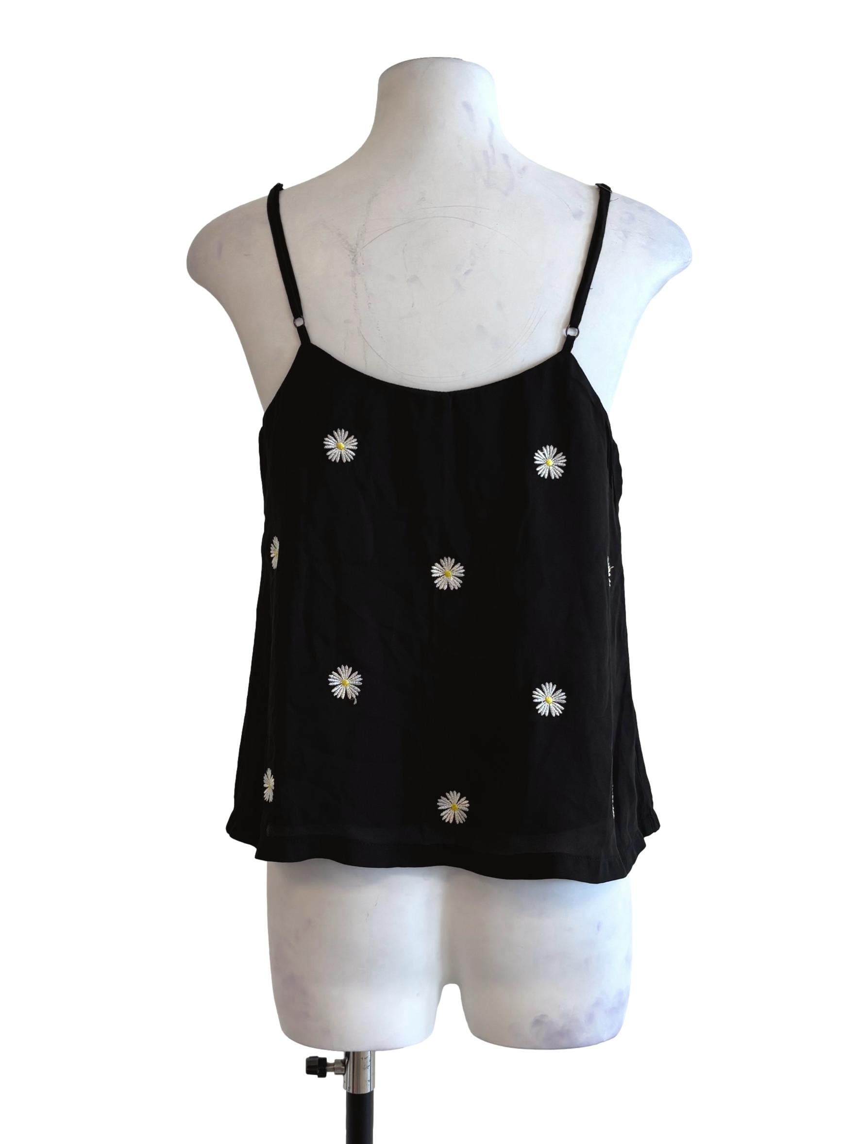 Raven Black Embroidered Camisole