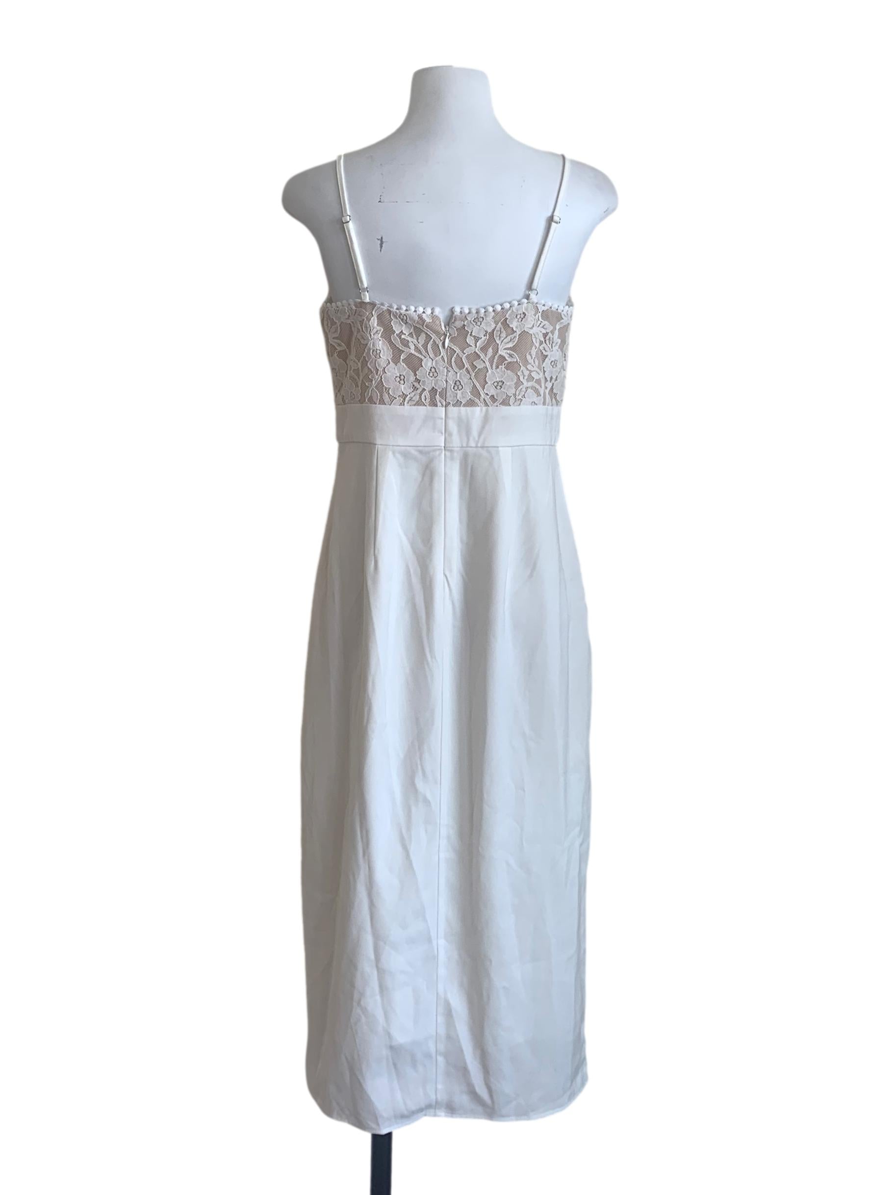 White Floral Pattern Slip Dress