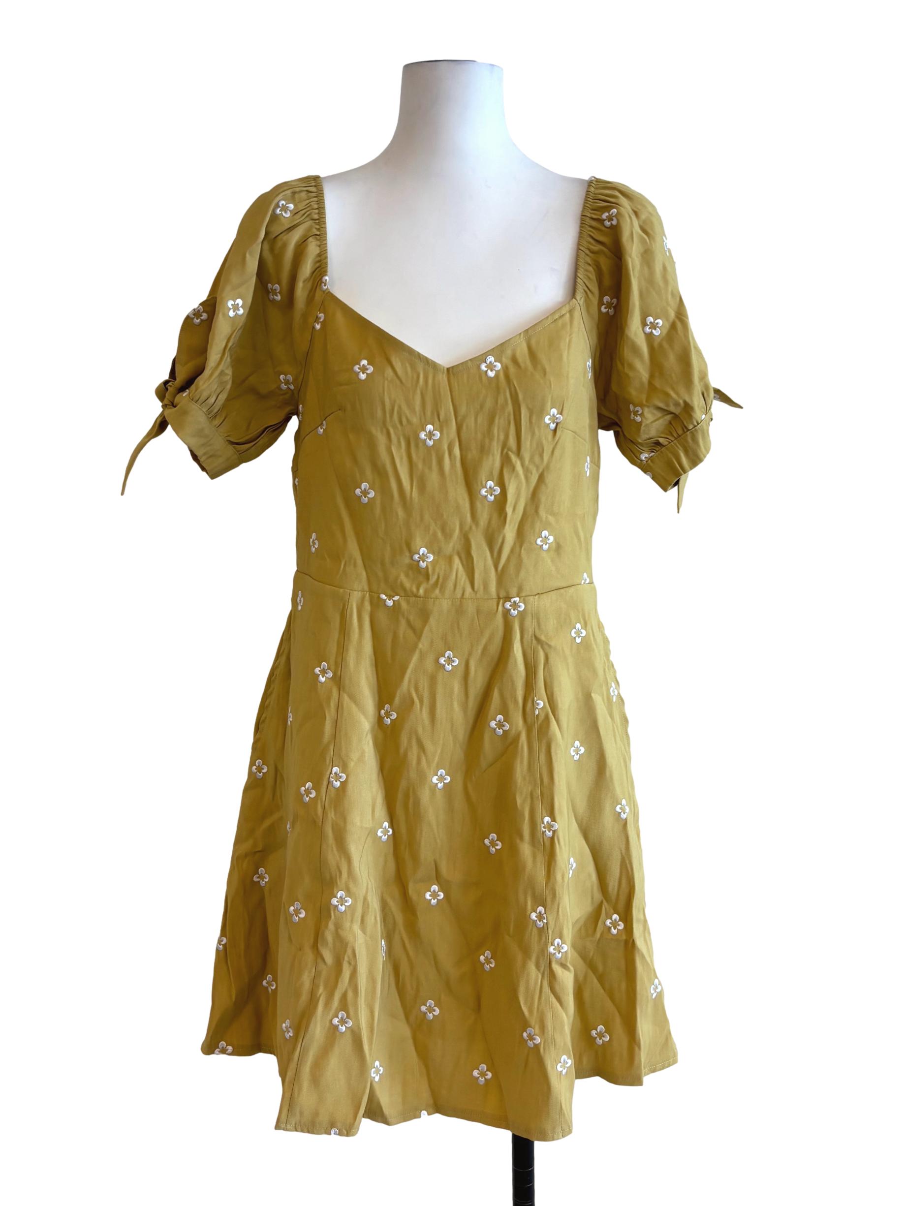 Medallion Yellow Mini A-Line Dress