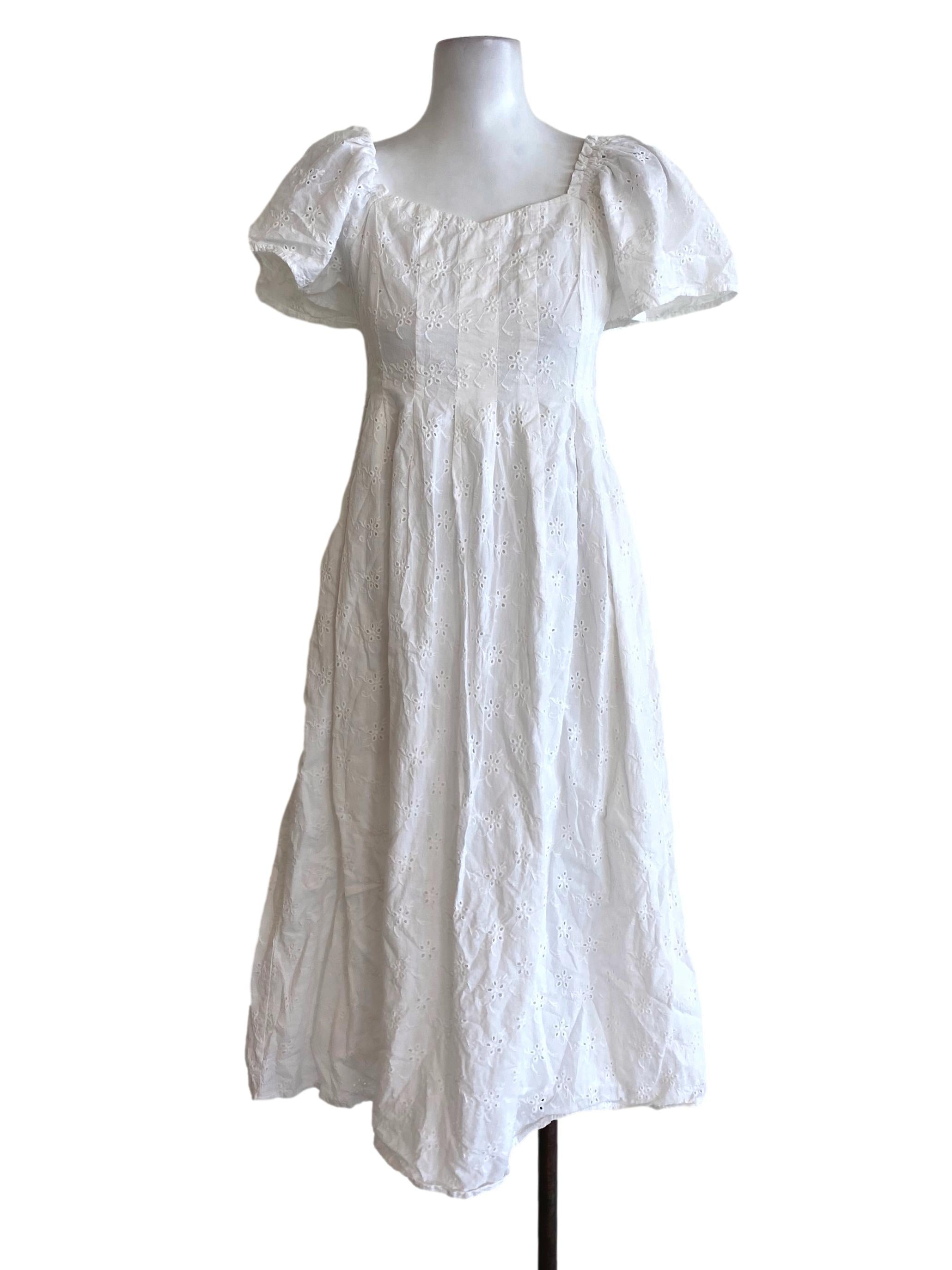 White Embroidered Princess Dress