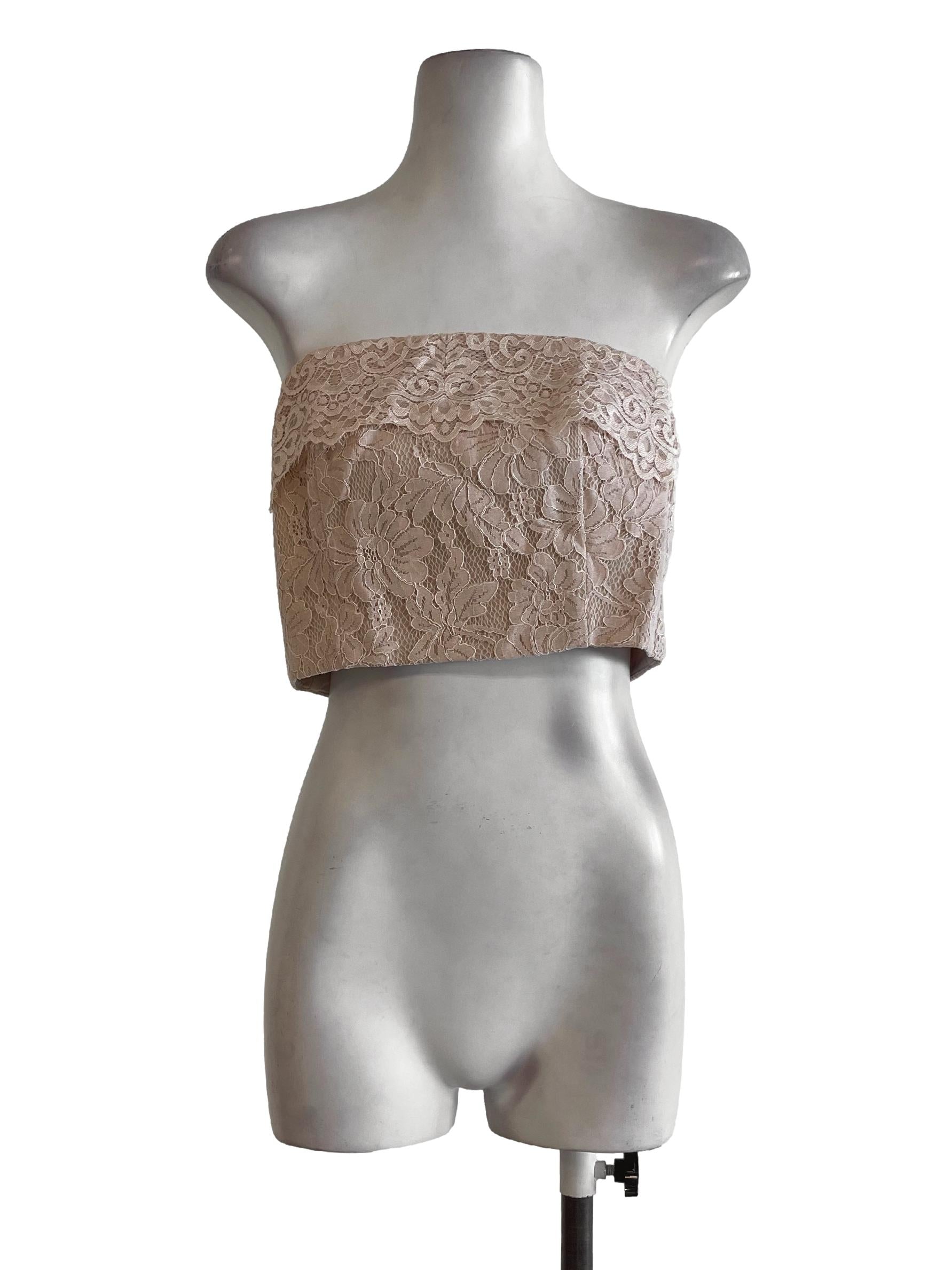 Nude Full Lace Strapless Bra Top