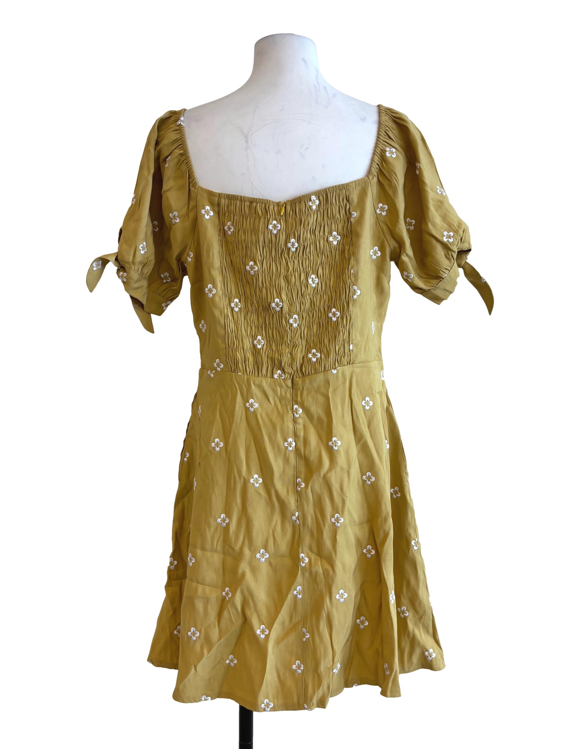Medallion Yellow Mini A-Line Dress