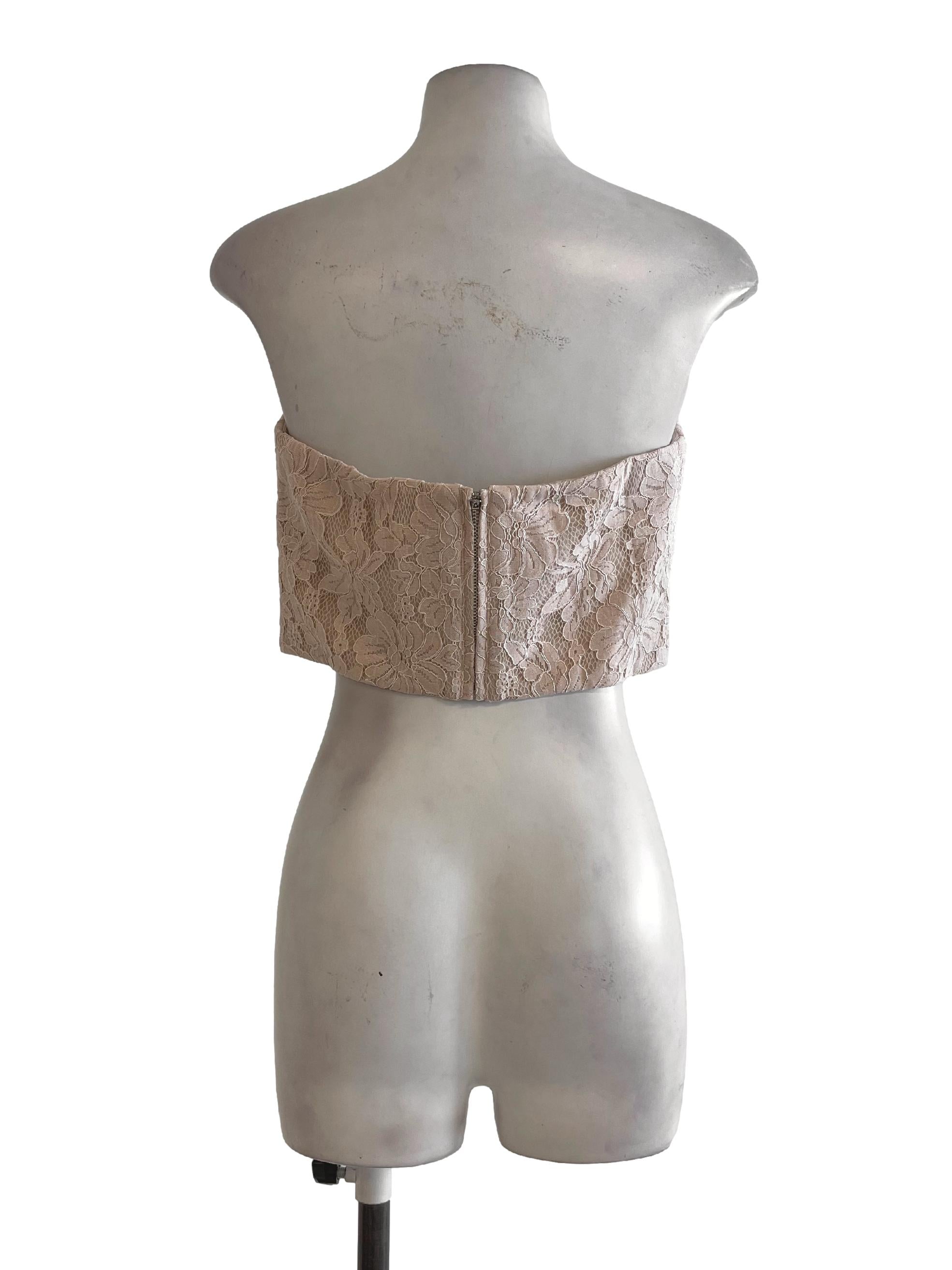 Nude Full Lace Strapless Bra Top