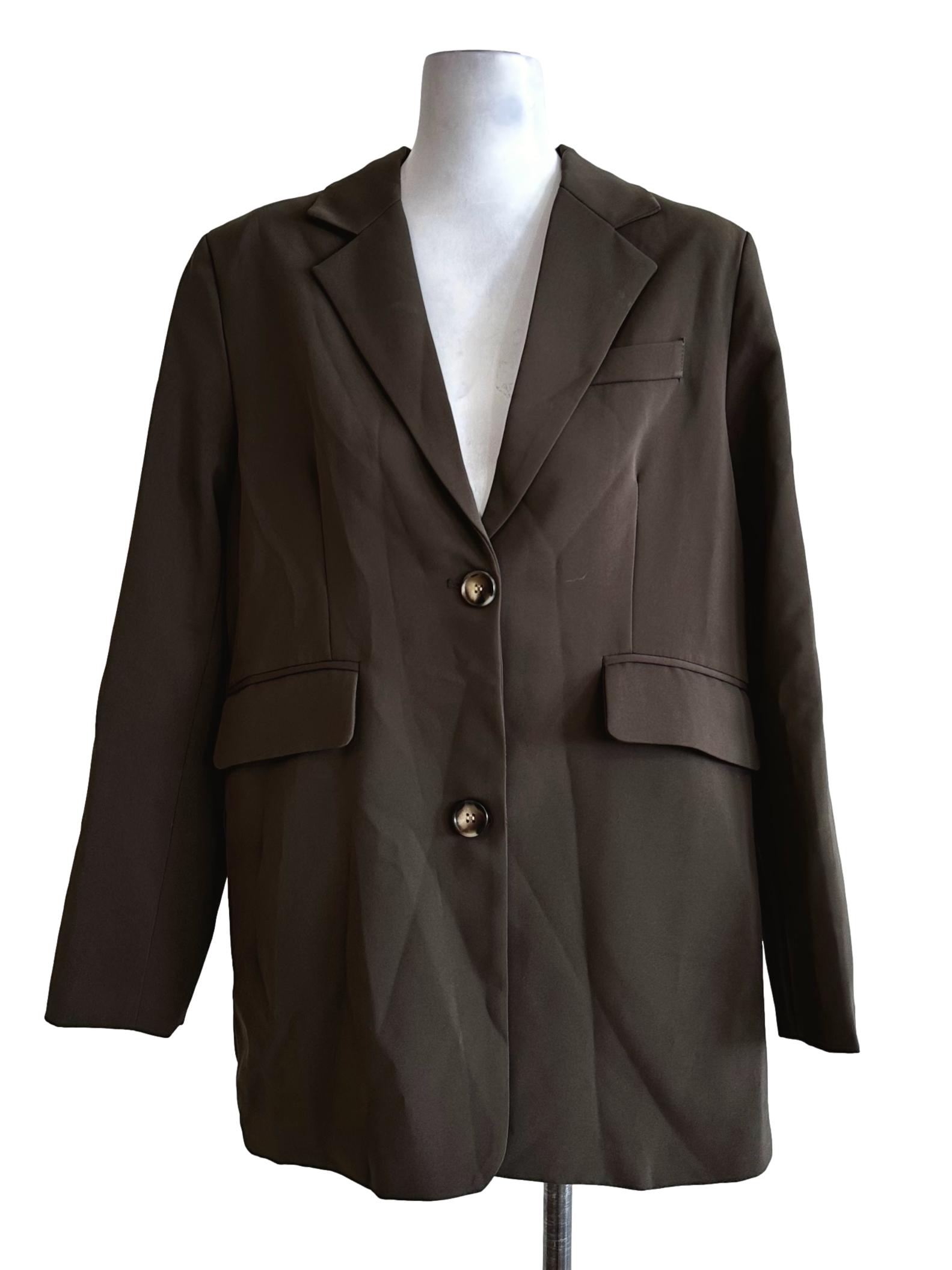 Coffee Brown Plain Blazers TEM