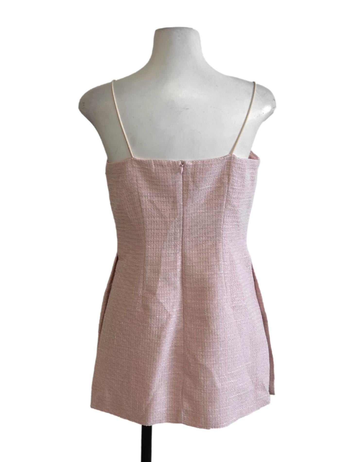 Rose Pink Tweed Slit Top