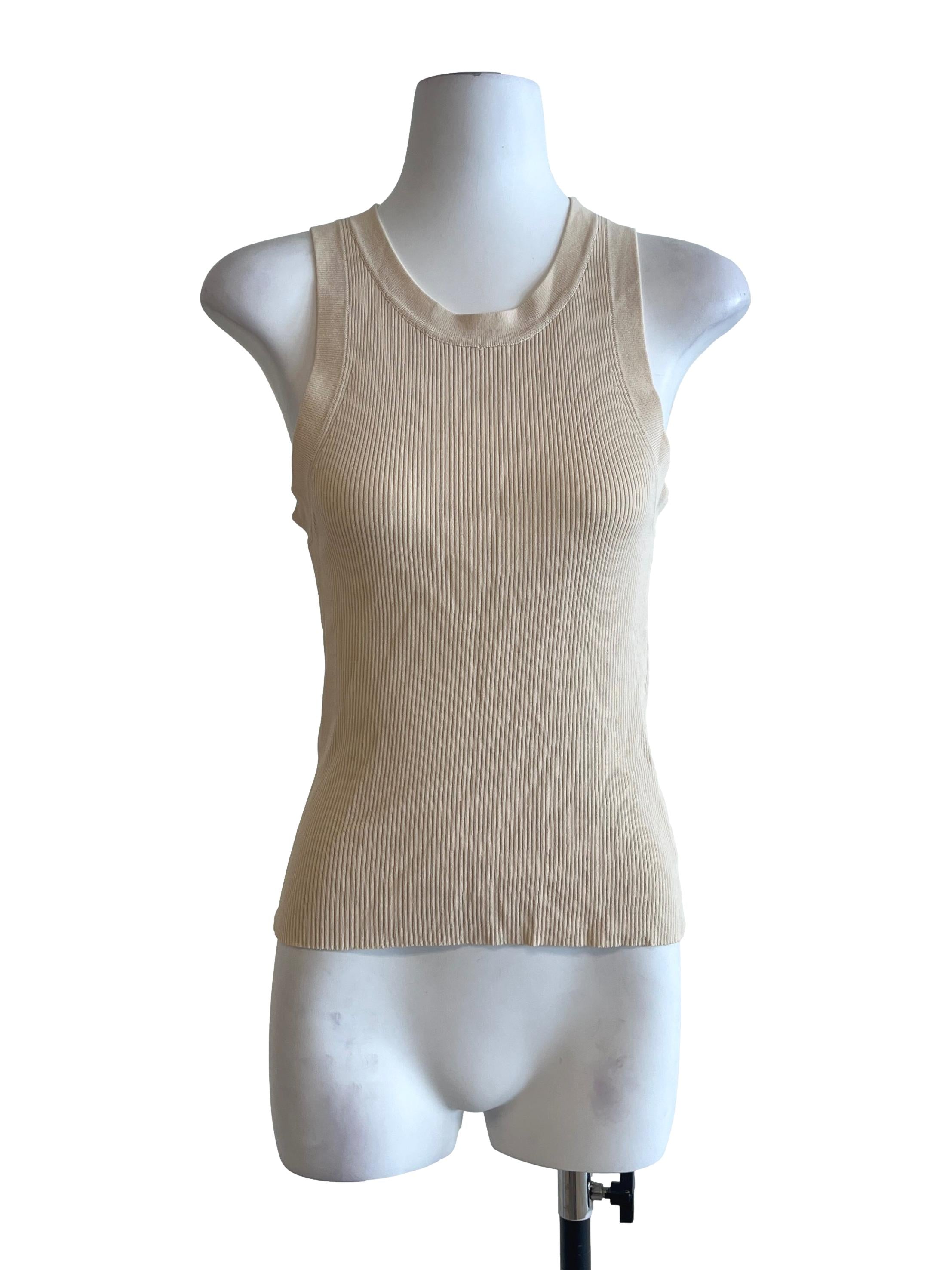Cream White Halter Sleeveless Top