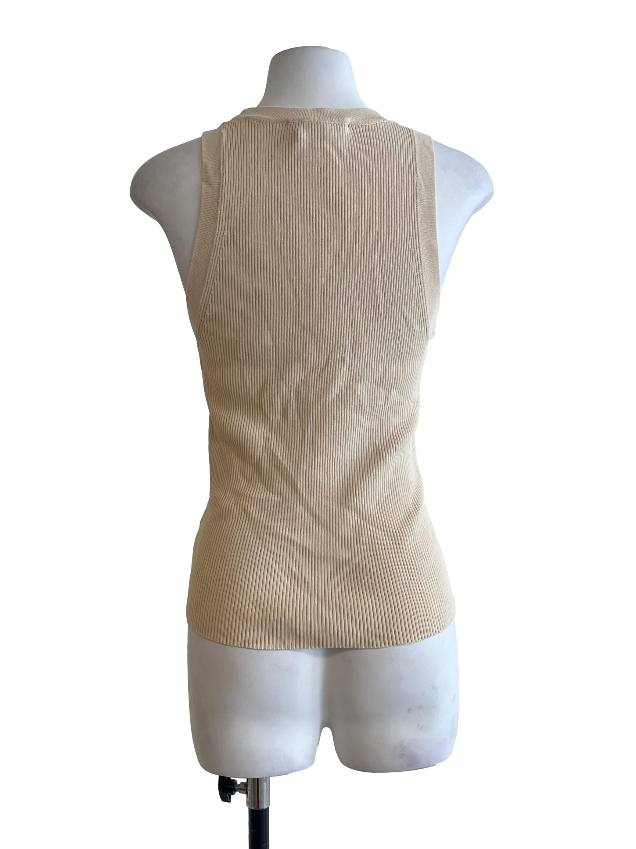 Cream White Halter Sleeveless Top