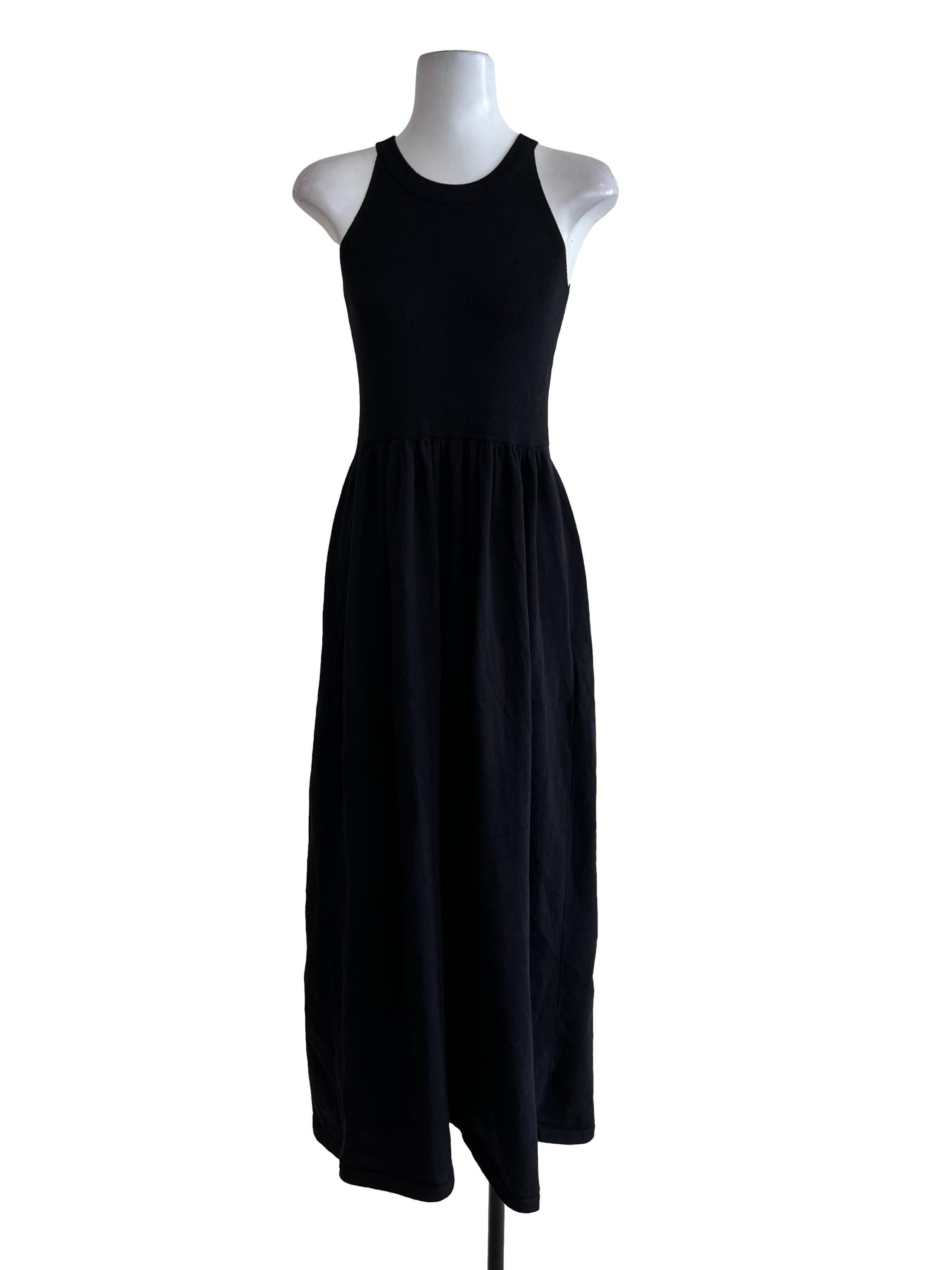 Black Plain Sleeveless Dress