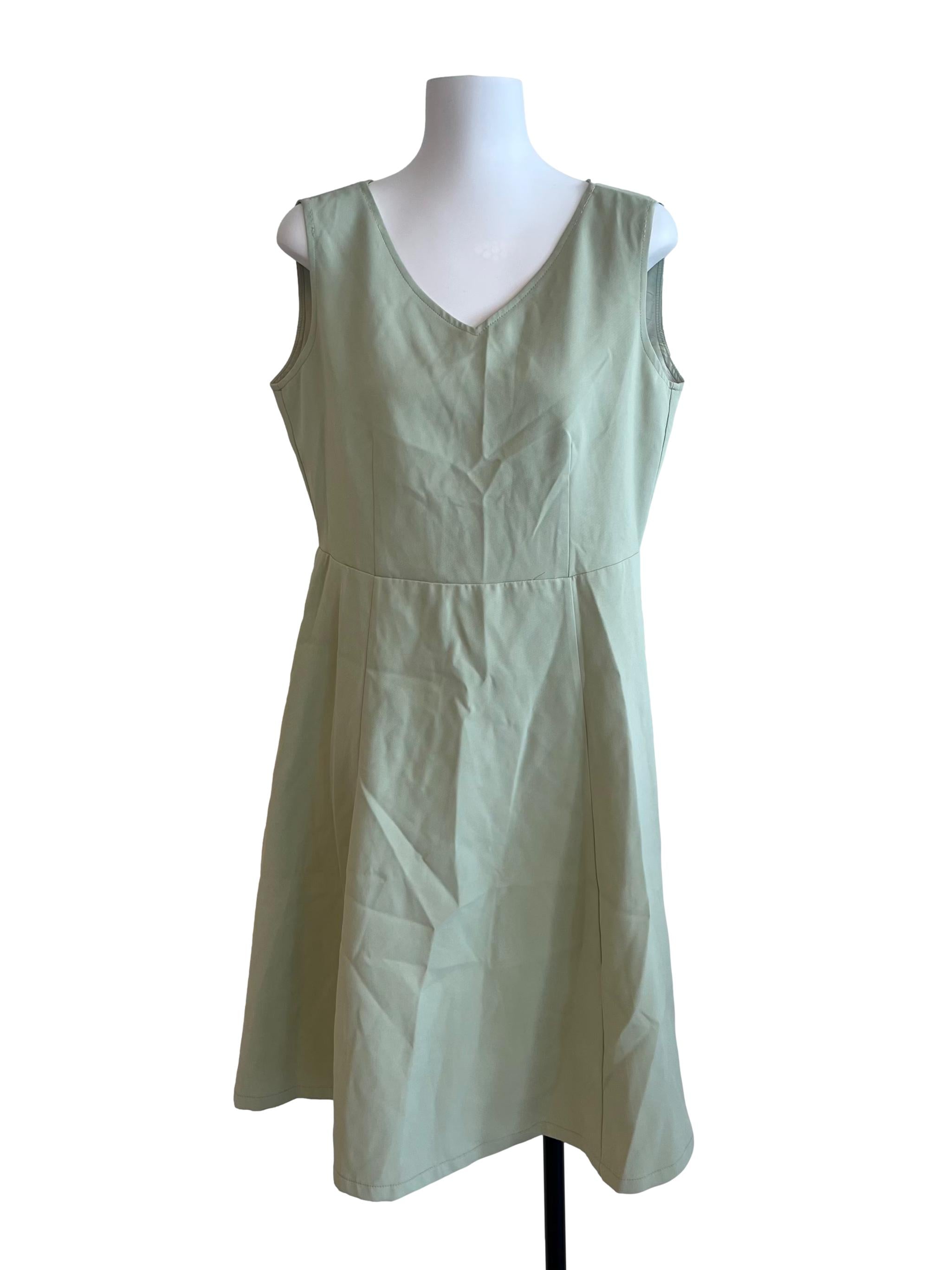 Mint Green V-Neck Dress