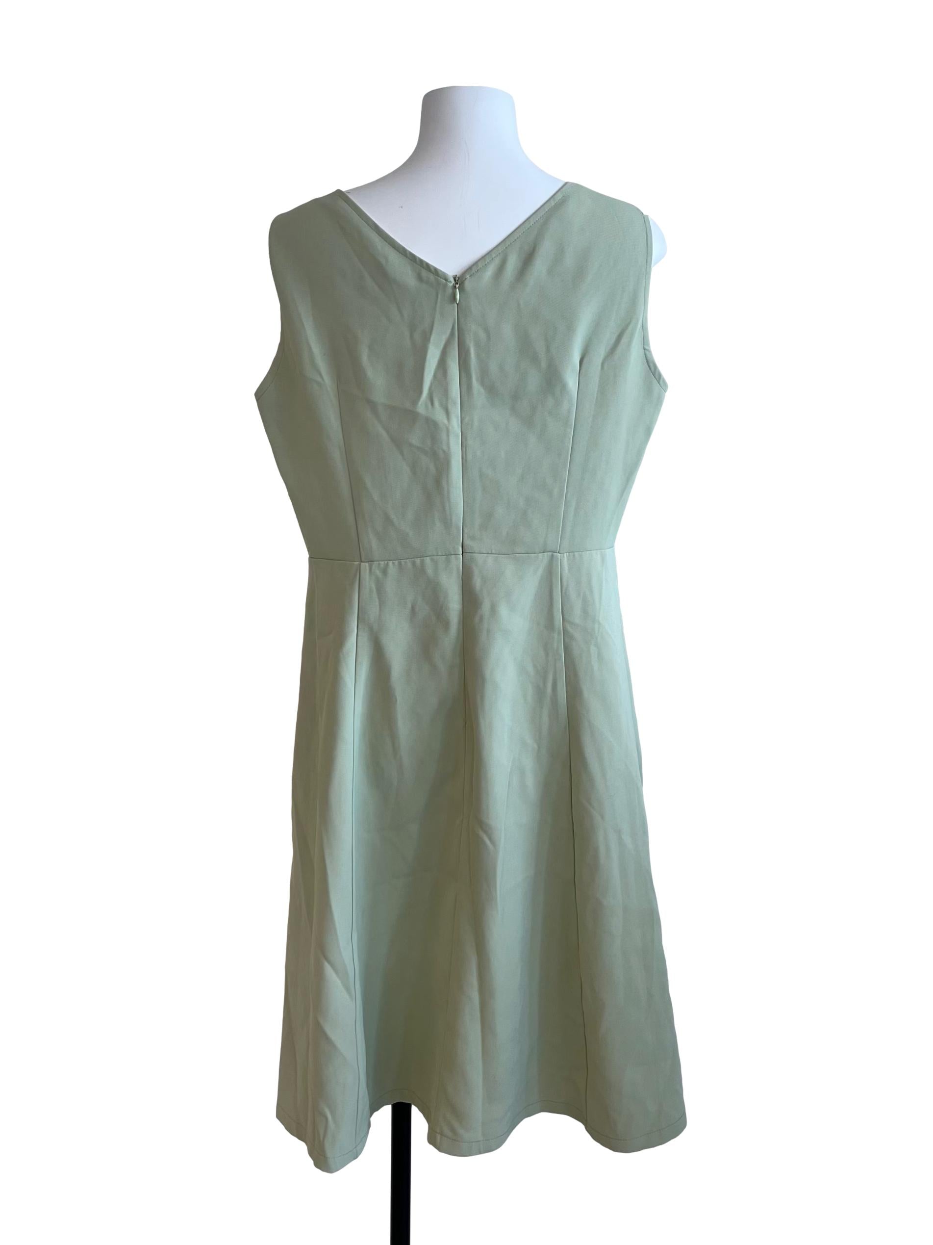 Mint Green V-Neck Dress