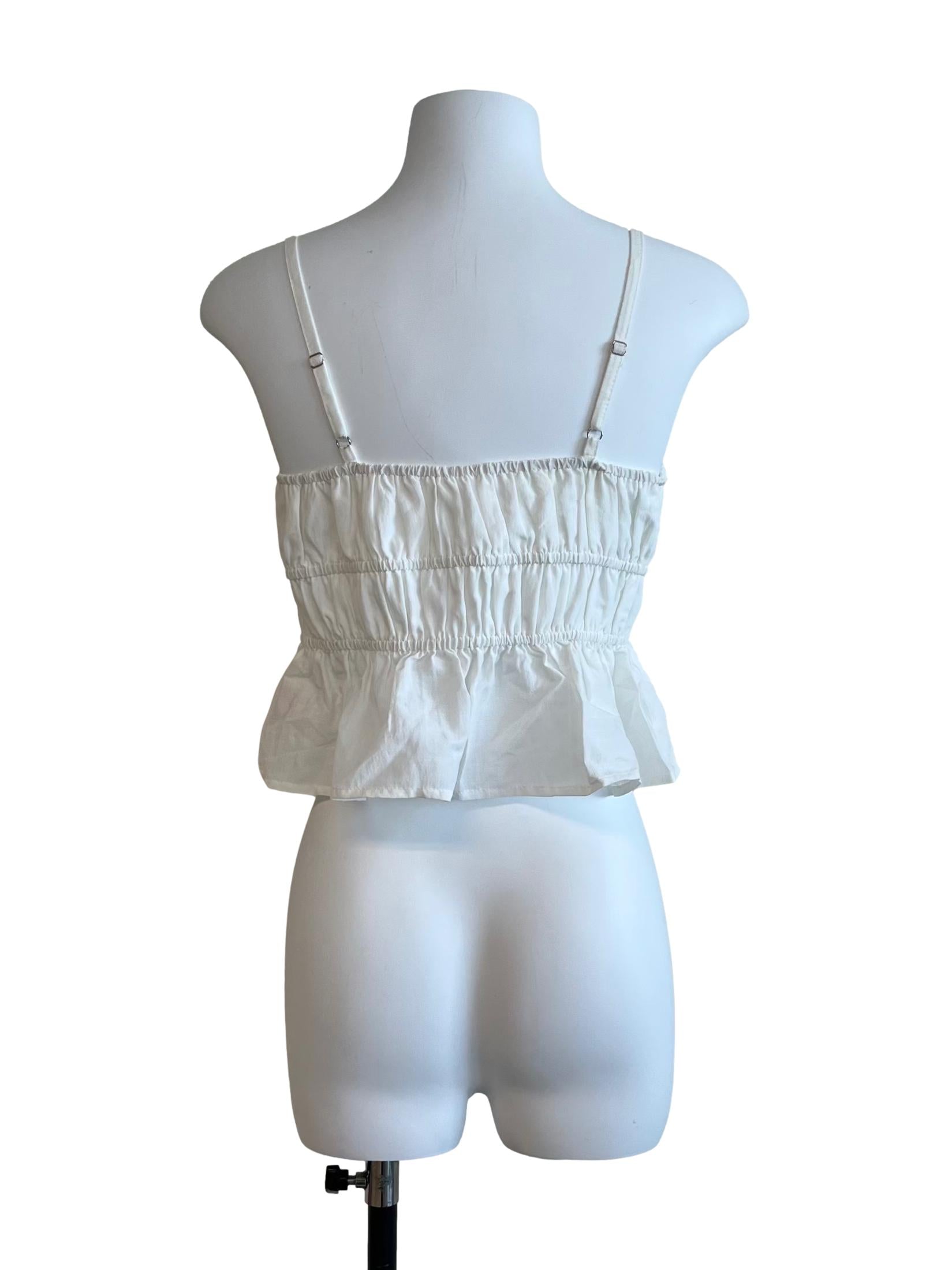 Pearl White Ruffled Crop Top