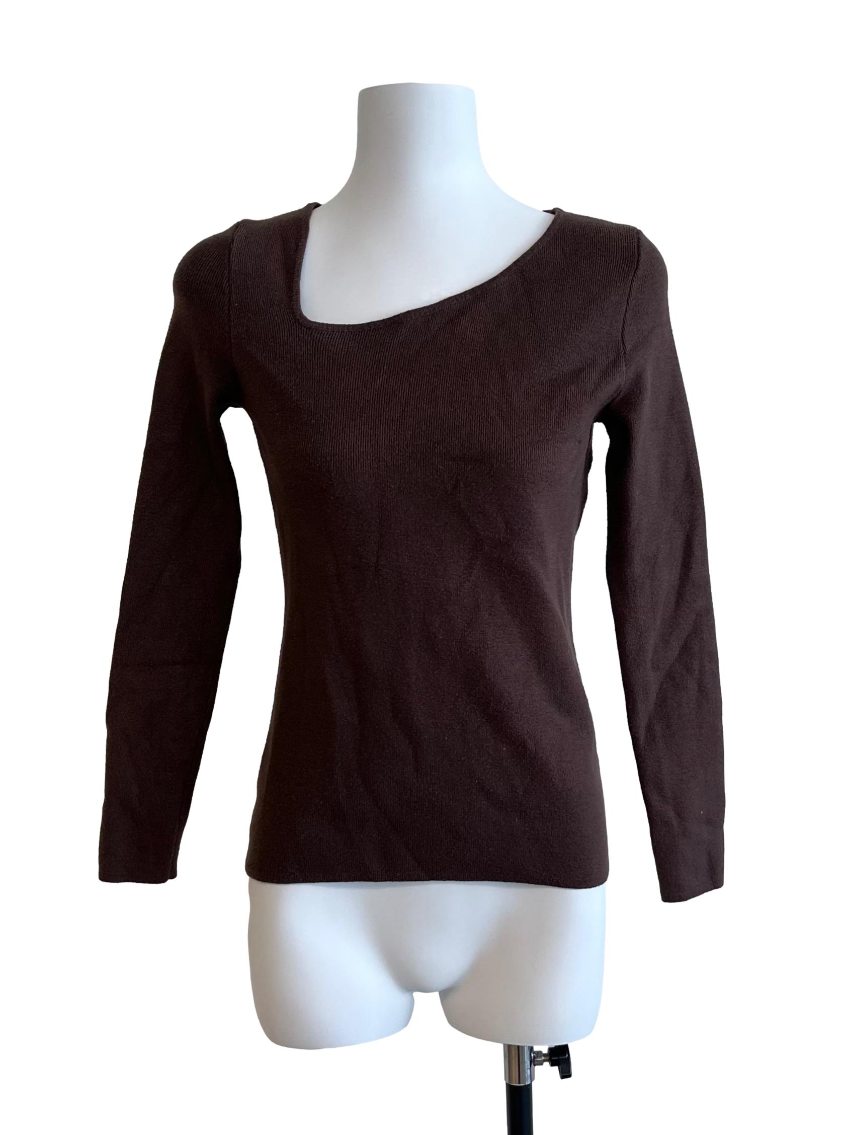 Brunette Brown Long Sleeve Top